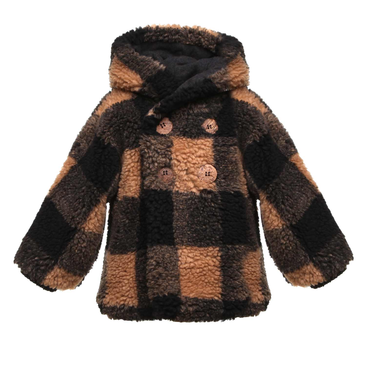 CAPPOTTINO EUGENE MARRONE A QUADRI BABY UNISEX - annameglio.com abbigliamento moda