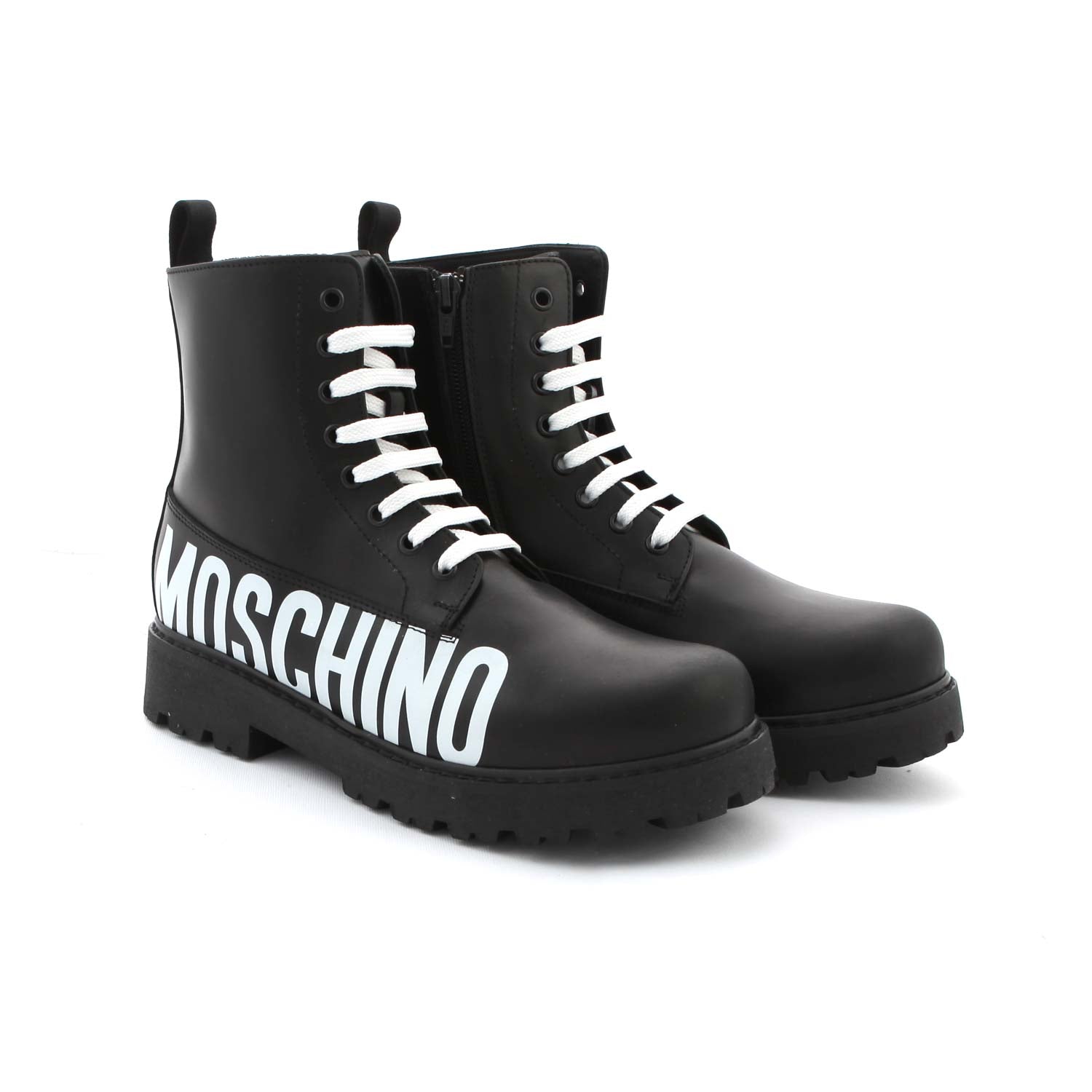 ANFIBI NERI CON LOGO UNISEX - annameglio.com abbigliamento moda