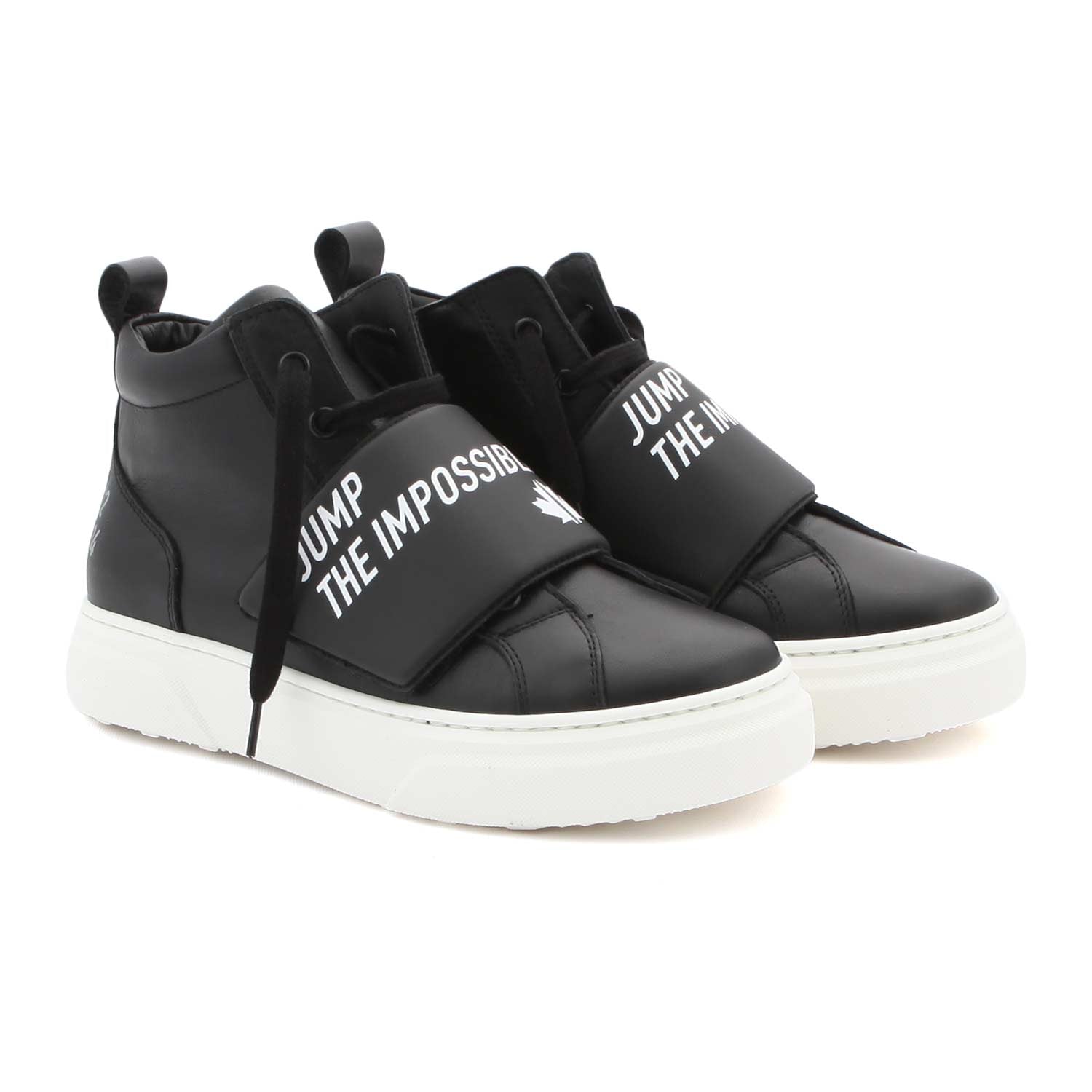 SNEAKER ALTA NERA E BIANCA TEENAGER - annameglio.com abbigliamento moda