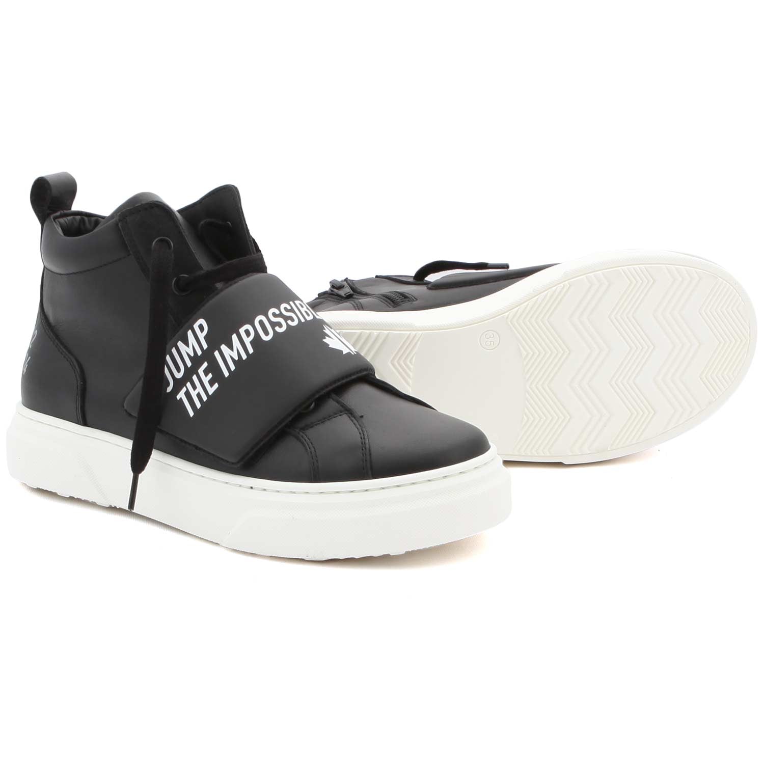 SNEAKER ALTA NERA E BIANCA TEENAGER - annameglio.com abbigliamento moda