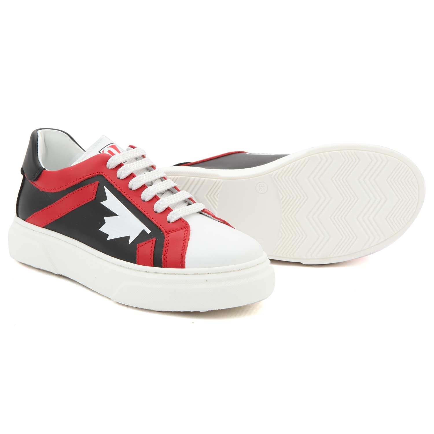 SNEAKERS D2 NERA ROSSA E BIANCA JR E TEEN - annameglio.com abbigliamento moda