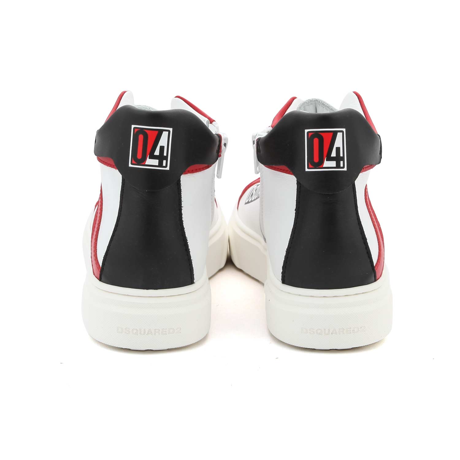 SNEAKER D2 ALTA BIANCA E ROSSA TEENAGER - annameglio.com abbigliamento moda