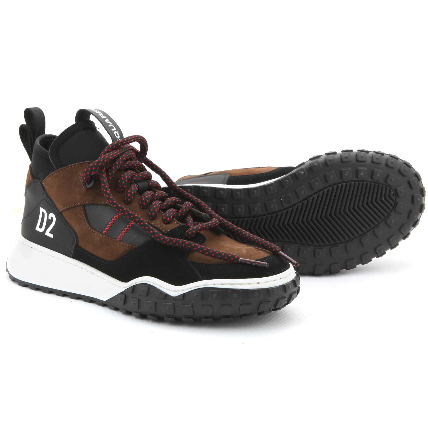 SNEAKER ALTA MARRONE E NERA TEENAGER - annameglio.com abbigliamento moda