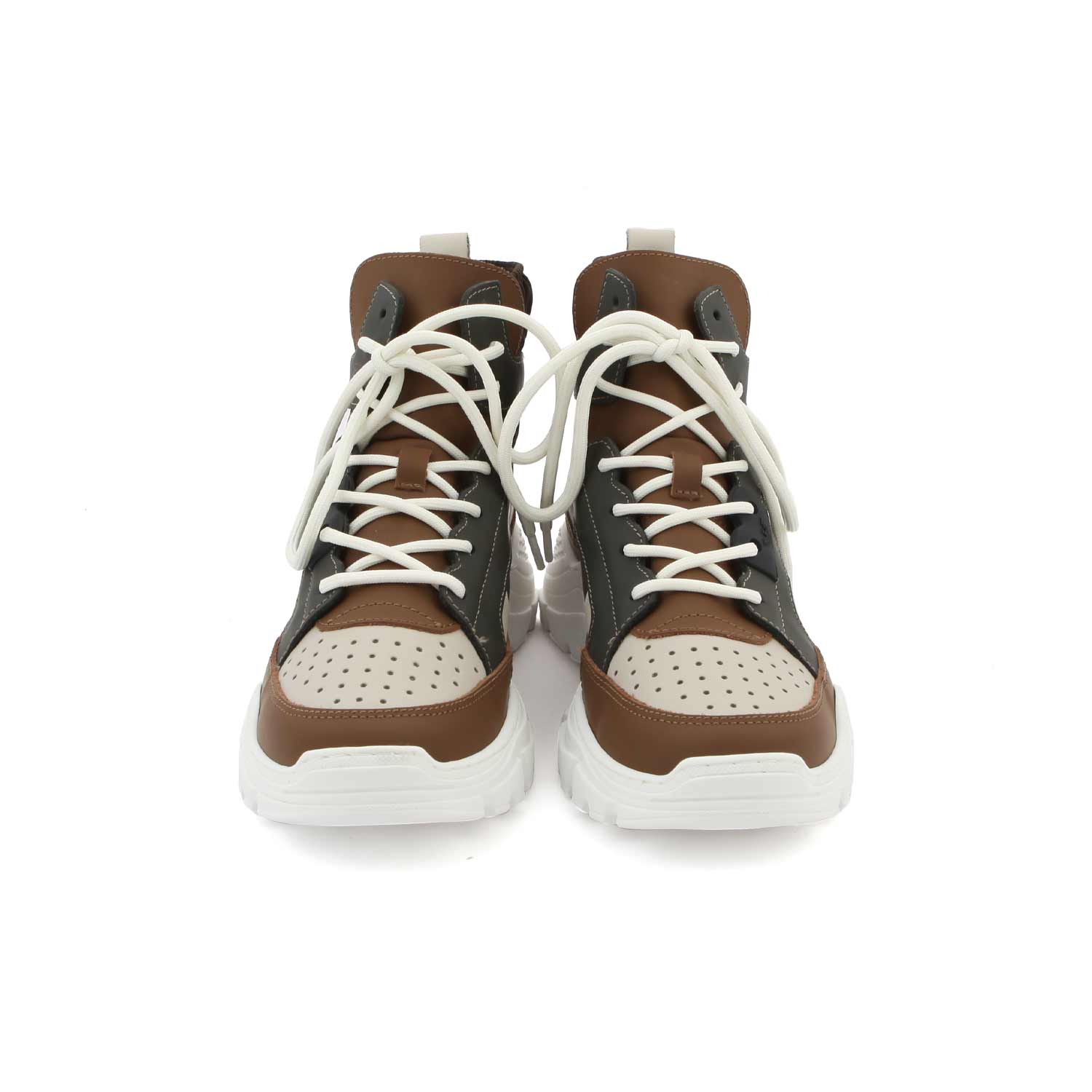 SNEAKER CHUNKY HIGH-TOP MARRONE-BEIGE TEENAGER - annameglio.com abbigliamento moda