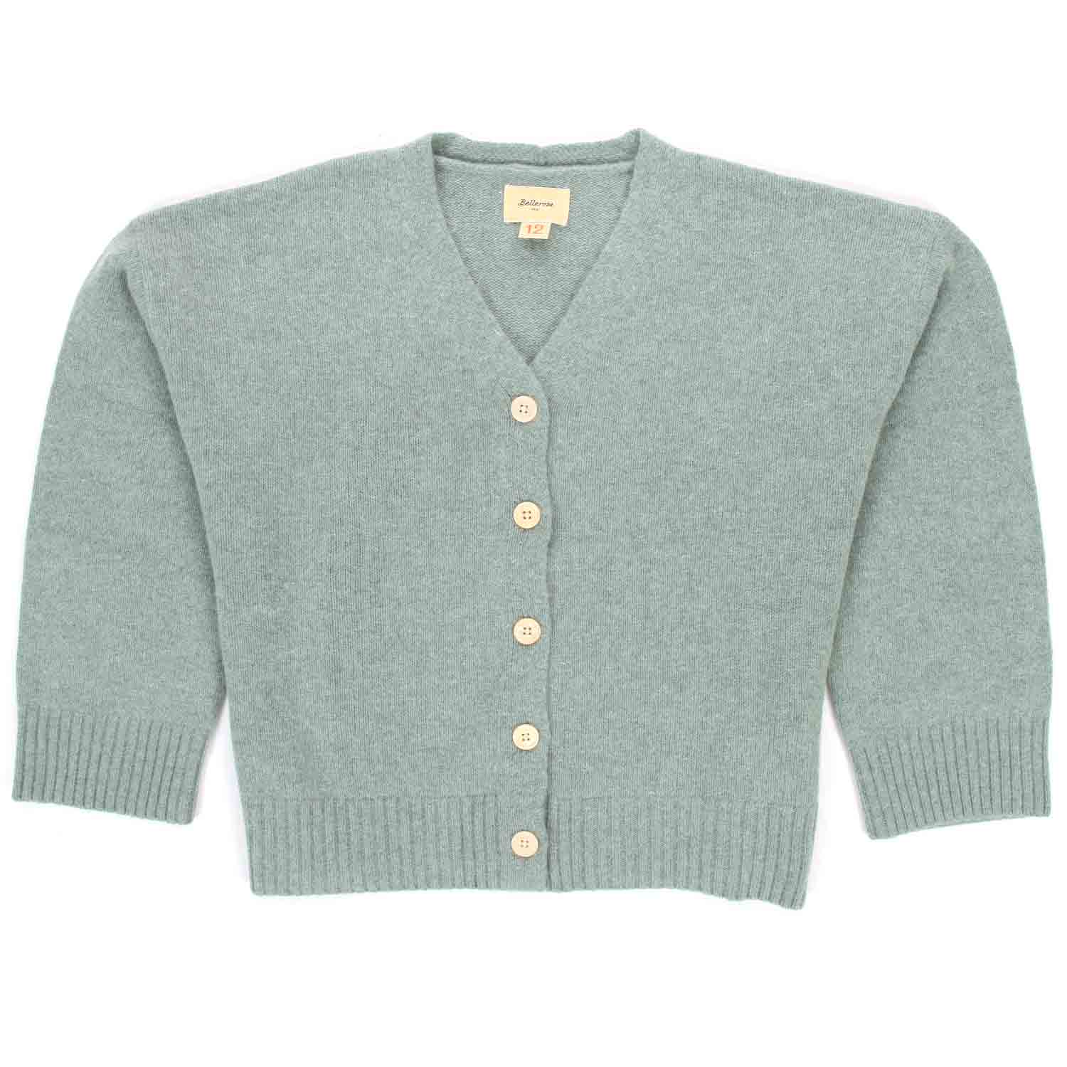CARDIGAN DI LANA VERDE ACQUA BAMBINA E TEENAGER - annameglio.com abbigliamento moda
