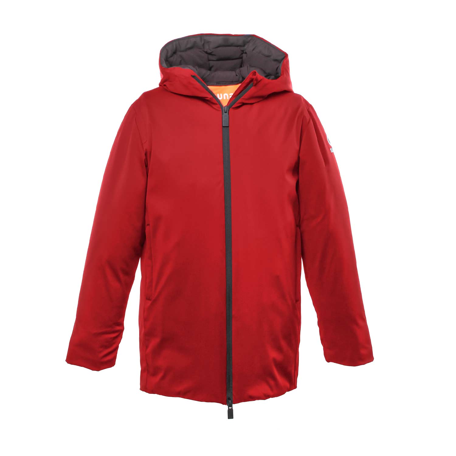 GIACCONE HOODIE IN NYLON ROSSO BAMBINO E TEEN - annameglio.com abbigliamento moda