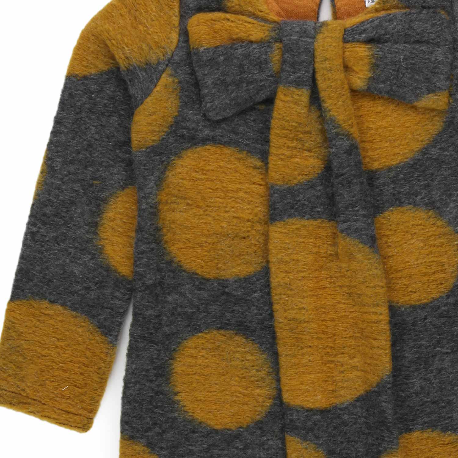 ABITO A POIS GRIGIO E SENAPE BAMBINA - annameglio.com abbigliamento moda