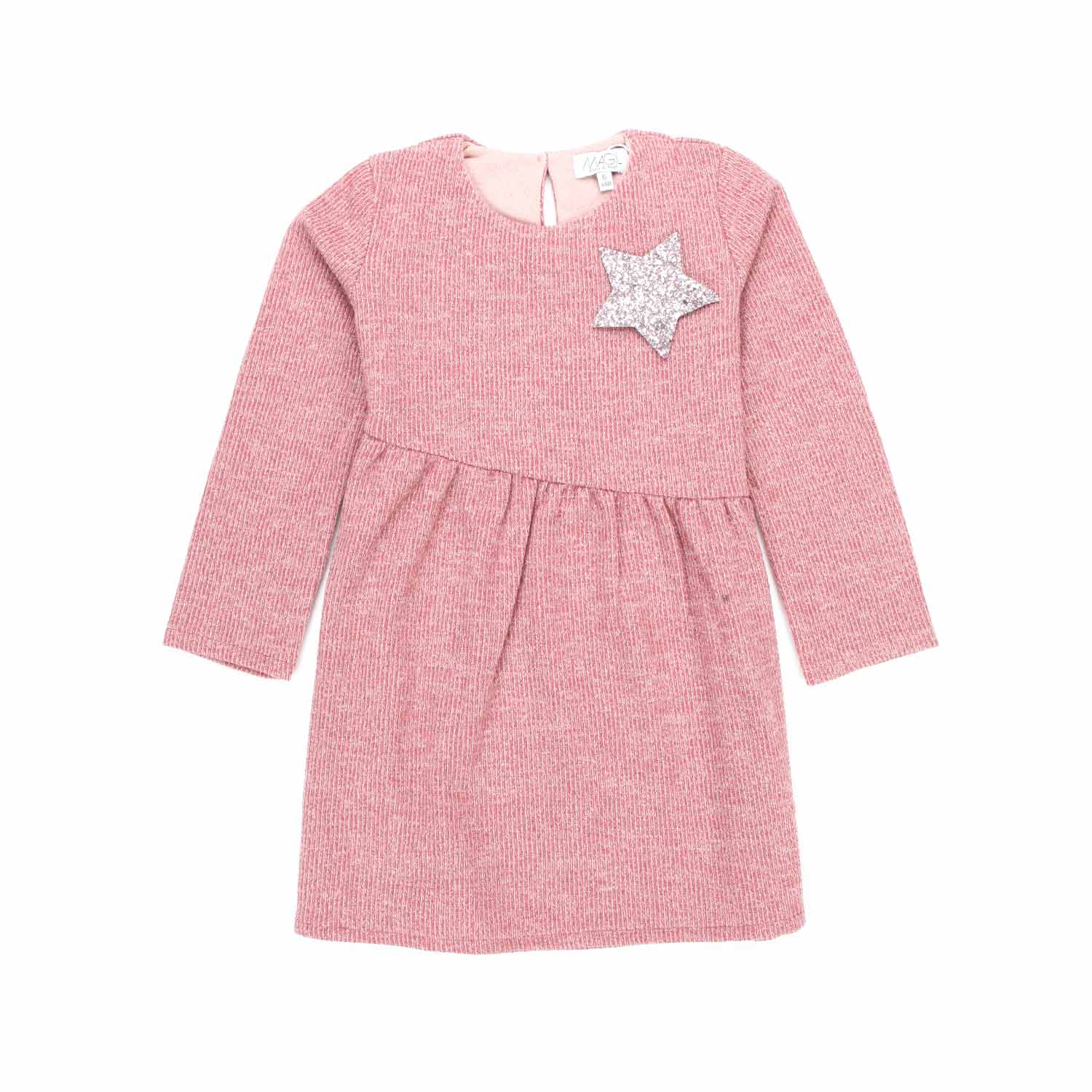 ABITO BAMBINA ROSA LUREX CON STELLA - annameglio.com abbigliamento moda