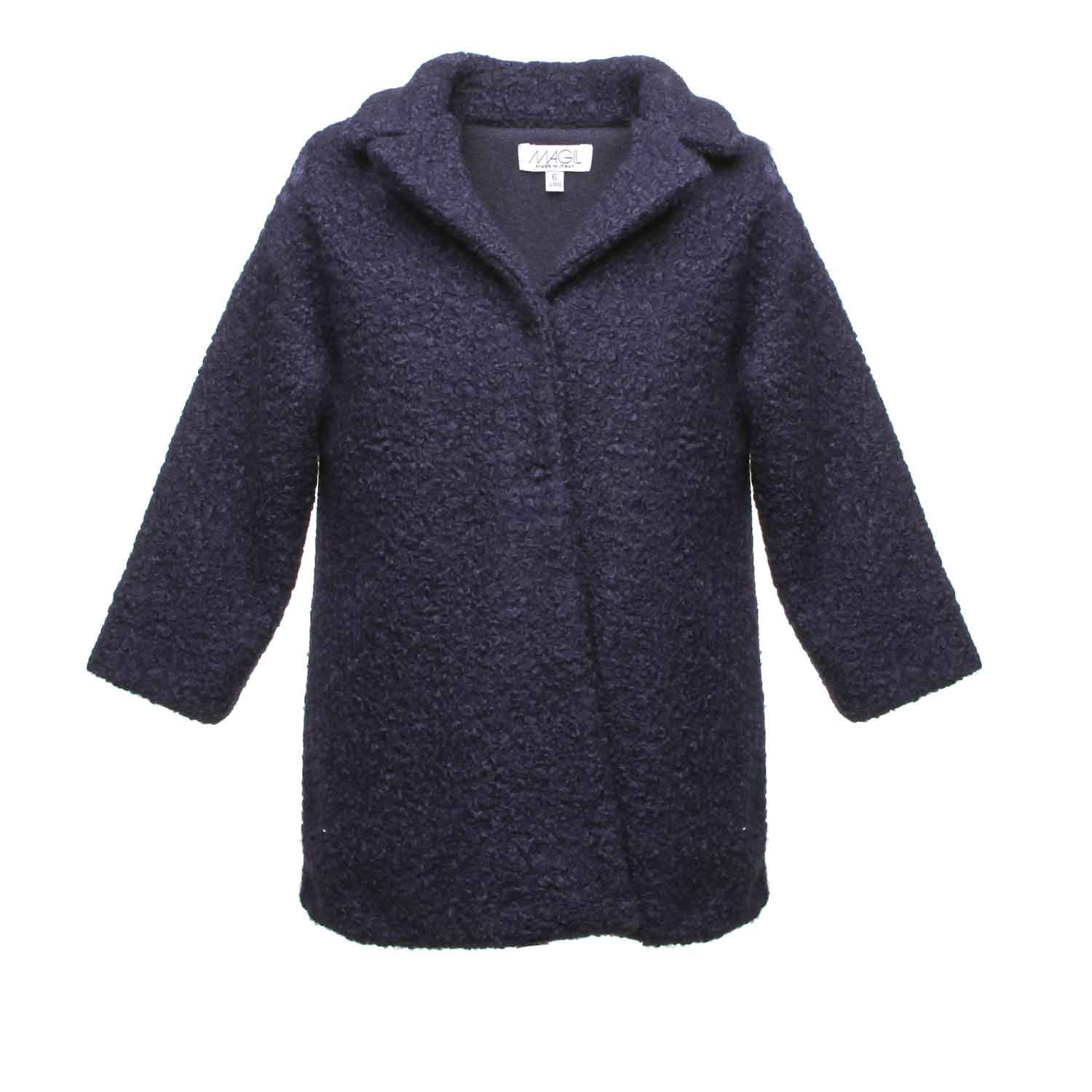 CAPPOTTO BOUCLÈ BLU SCURO BAMBINA E TEEN - annameglio.com abbigliamento moda