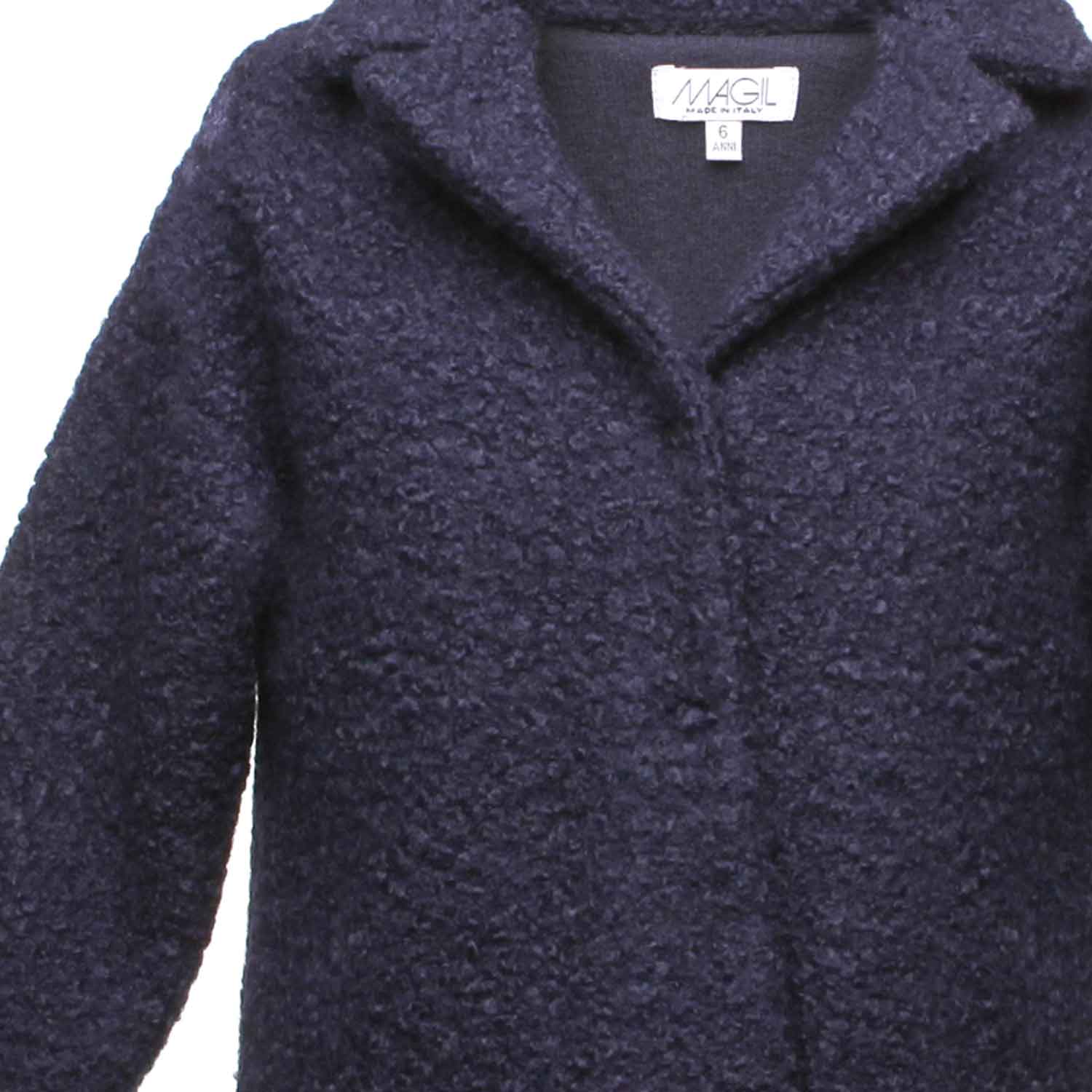CAPPOTTO BOUCLÈ BLU SCURO BAMBINA E TEEN - annameglio.com abbigliamento moda