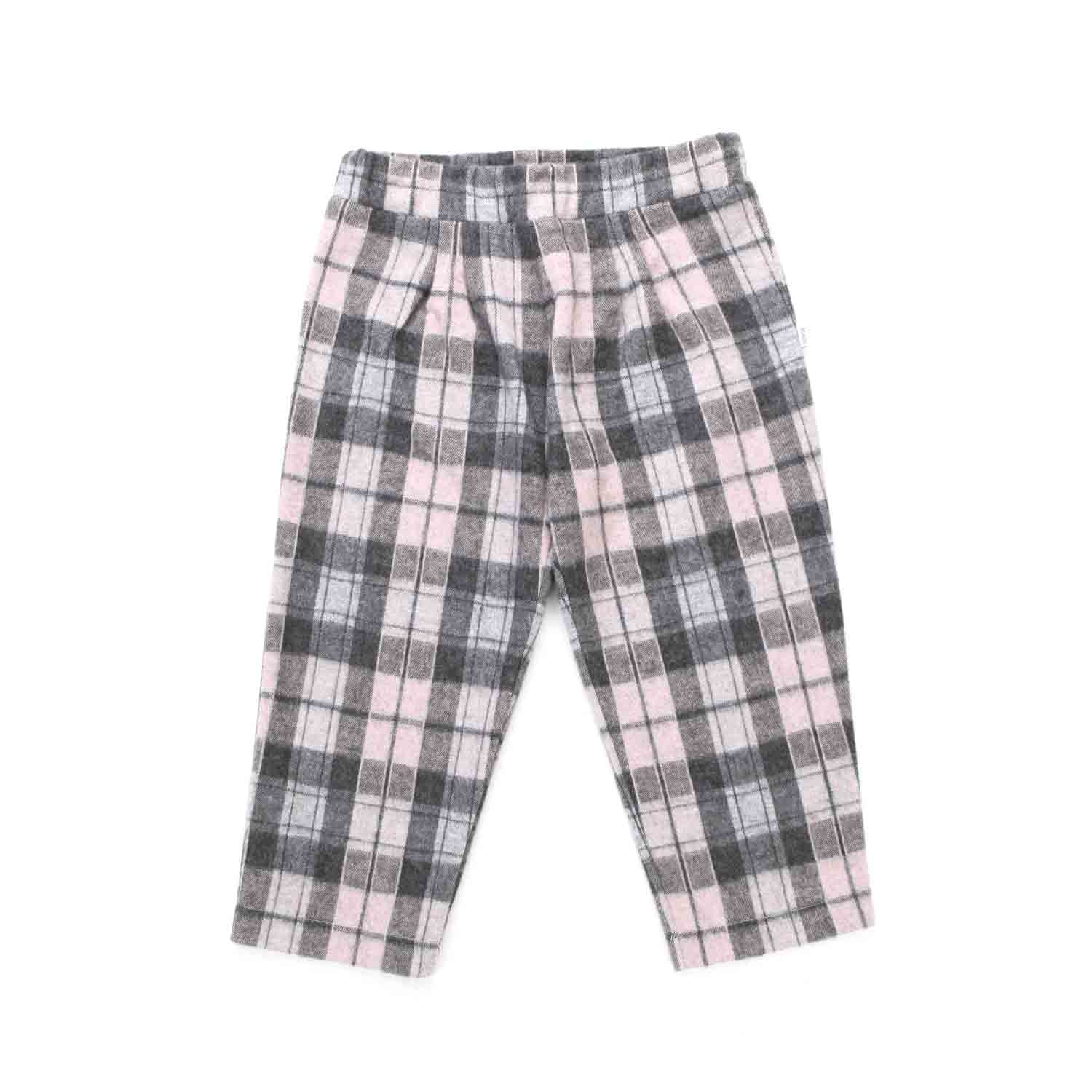 PANTALONE GRIGIO E ROSA CHECK BAMBINA - annameglio.com abbigliamento moda