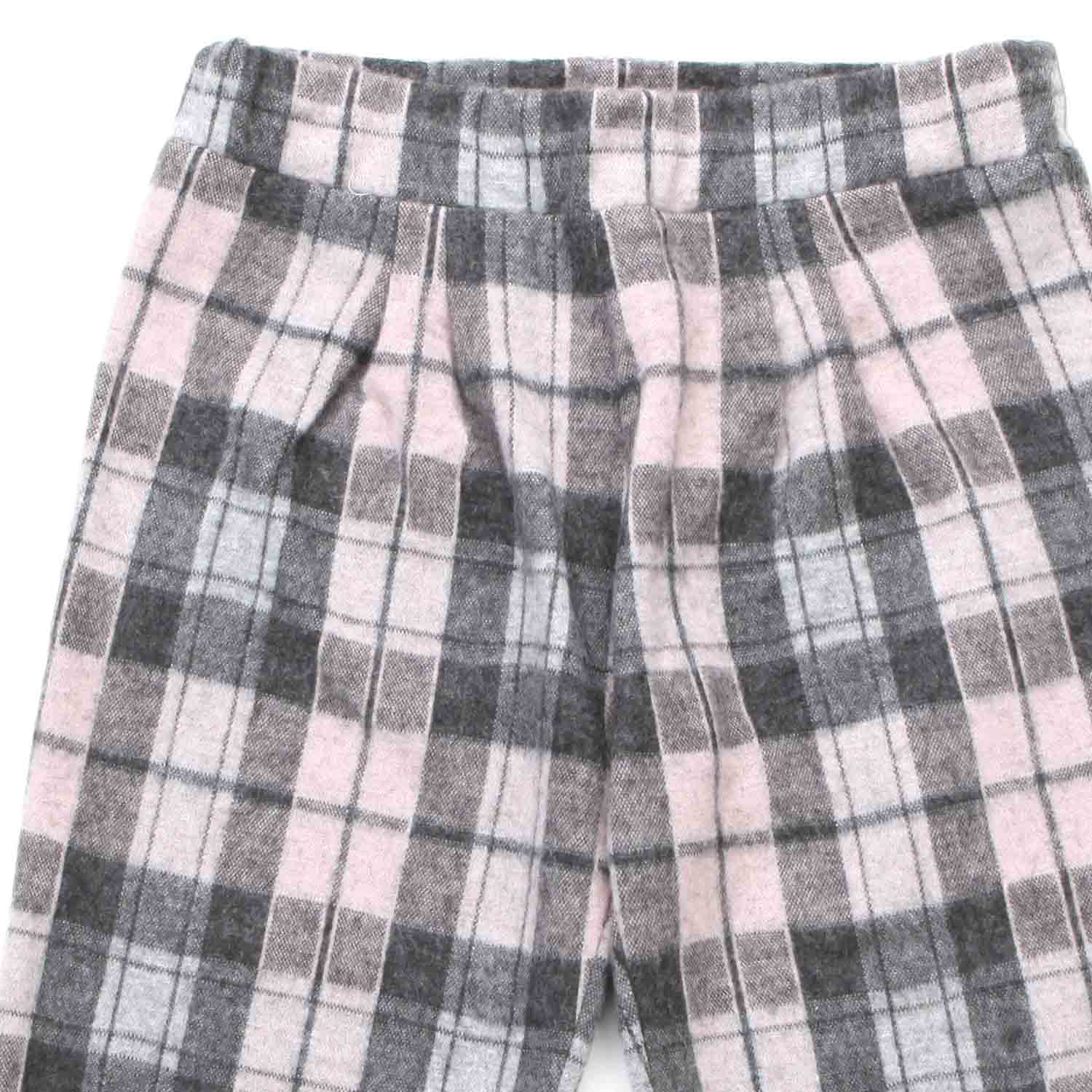 PANTALONE GRIGIO E ROSA CHECK BAMBINA - annameglio.com abbigliamento moda