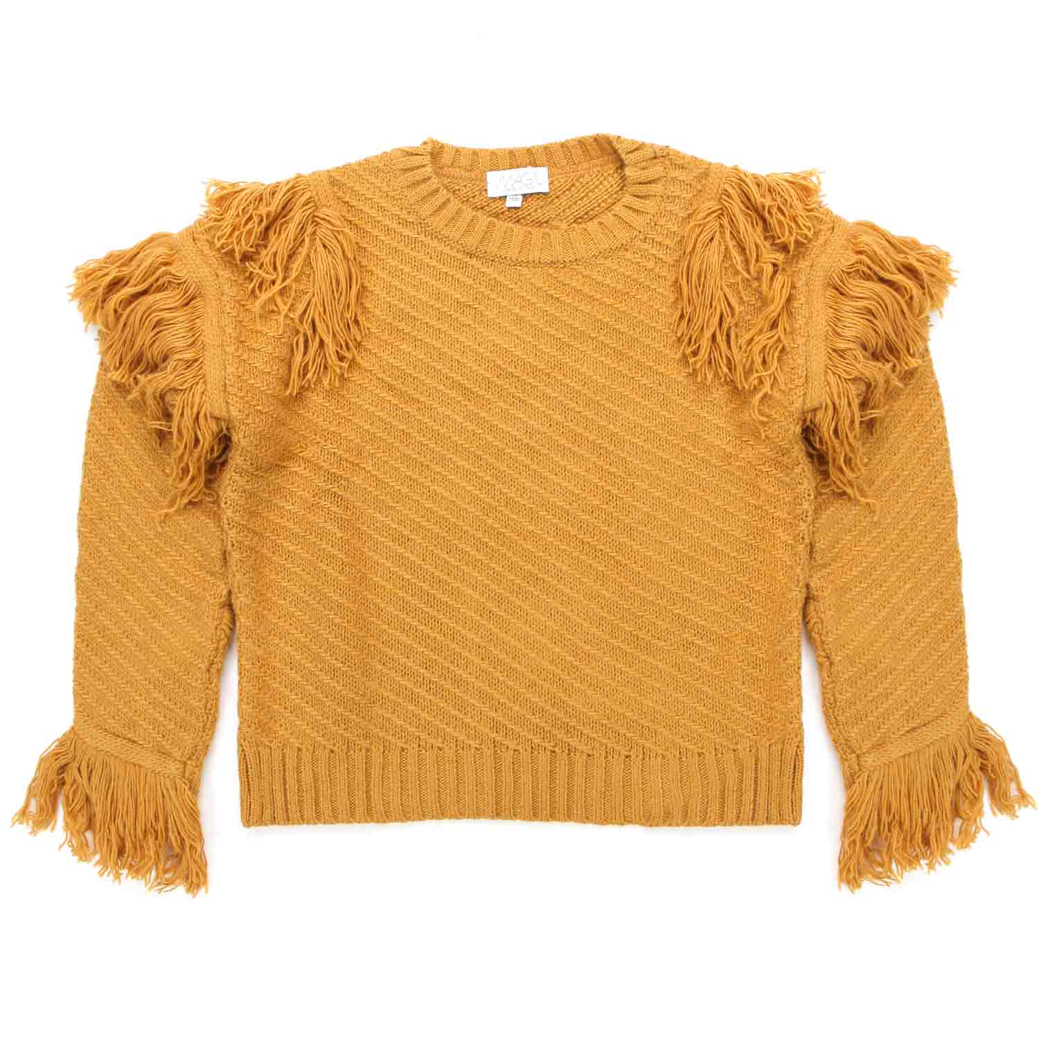 MAGLIONE SFRANGIATO GIALLO SENAPE BAMBINA E TEEN - annameglio.com abbigliamento moda