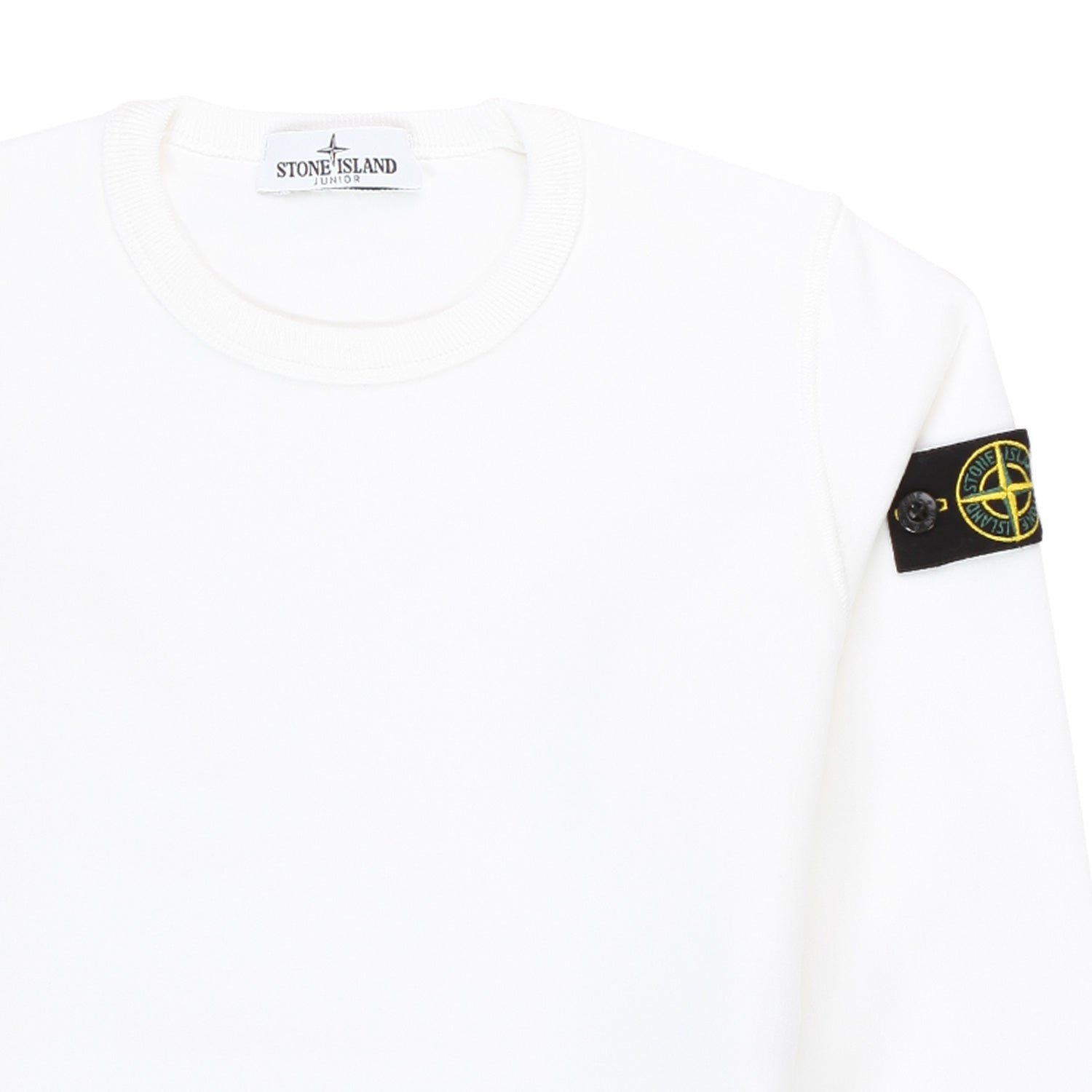 FELPA BIANCA CON PATCH LOGO BAMBINO E TEEN - annameglio.com abbigliamento moda