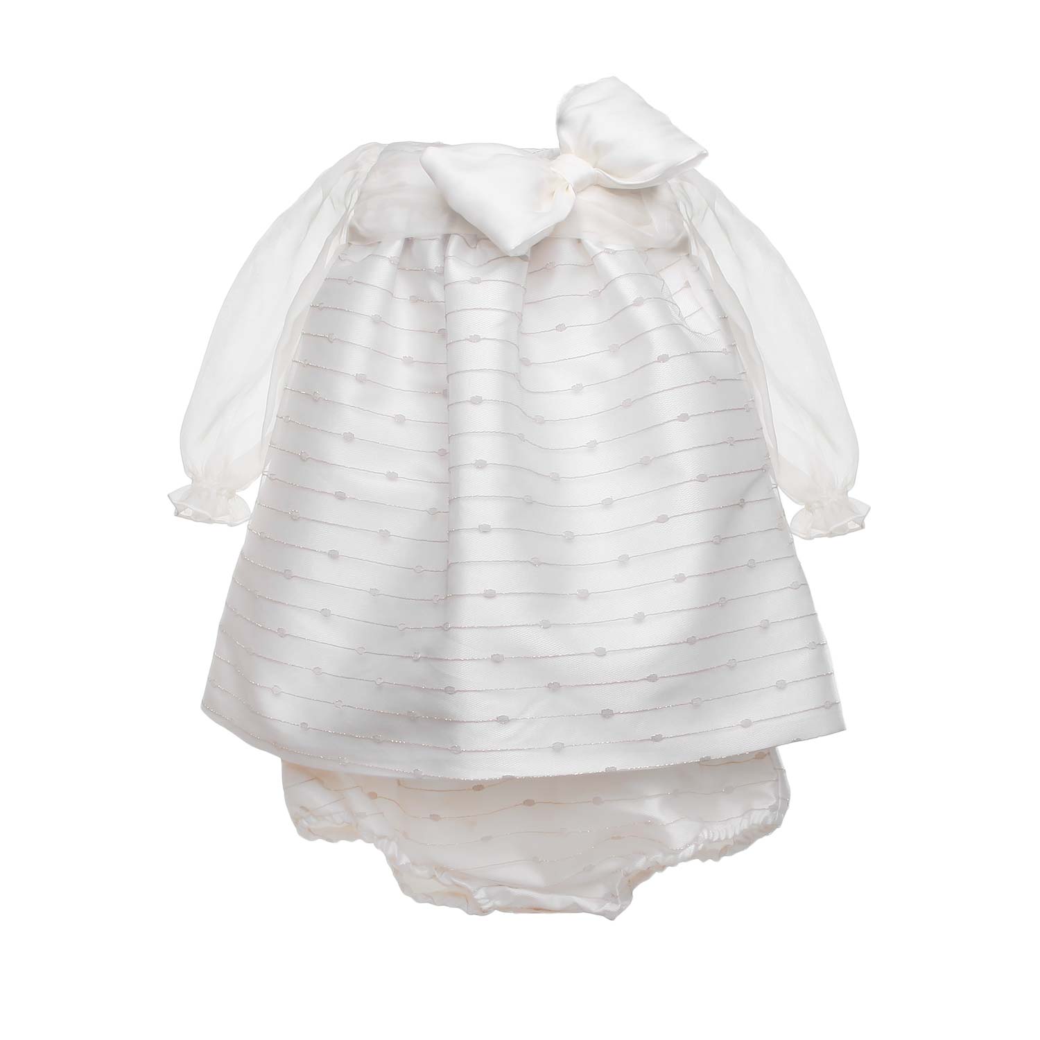 MINI ABITO SETA BIANCO BAMBINA E NEONATA - annameglio.com abbigliamento moda