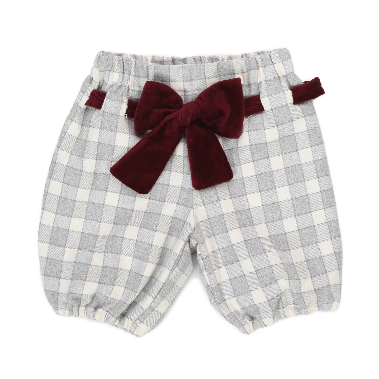 BERMUDA BIANCO E GRIGIO A QUADRI NEONATA - annameglio.com abbigliamento moda