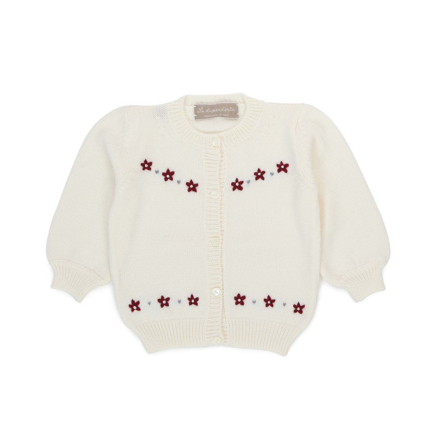 MAGLIONCINO RICAMATO BIANCO PANNA NEONATA - annameglio.com abbigliamento moda