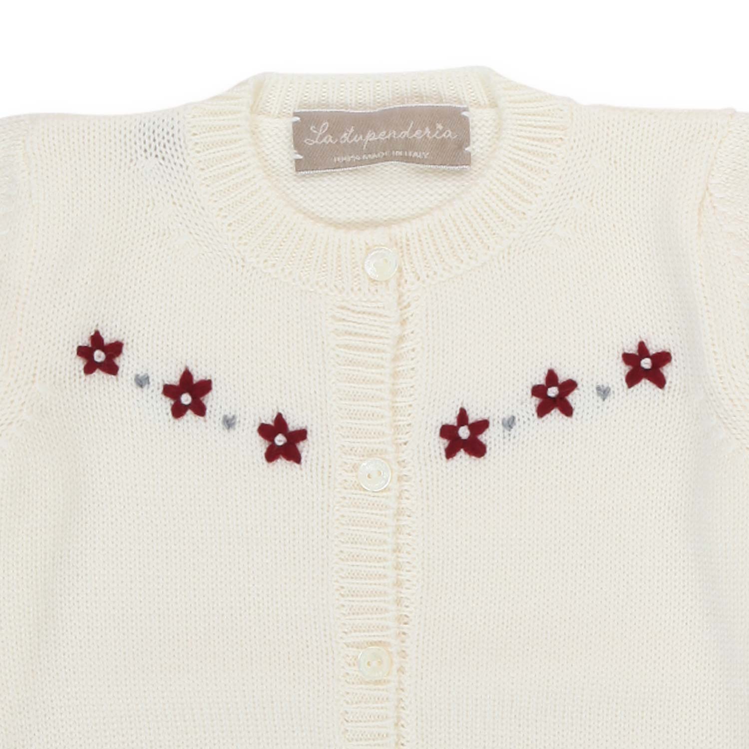 MAGLIONCINO RICAMATO BIANCO PANNA NEONATA - annameglio.com abbigliamento moda