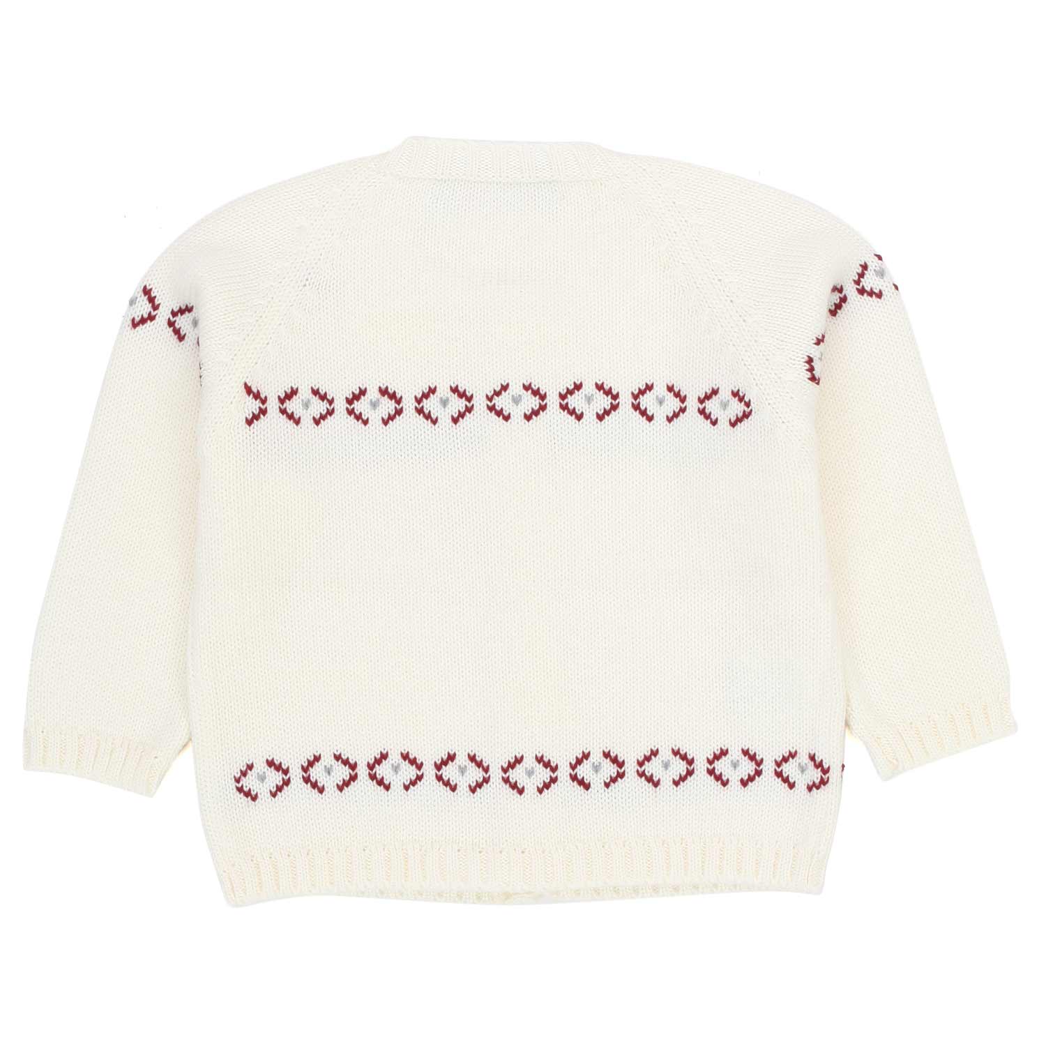 CARDIGAN BIANCO E BORDEAUX PER BIMBA - annameglio.com abbigliamento moda