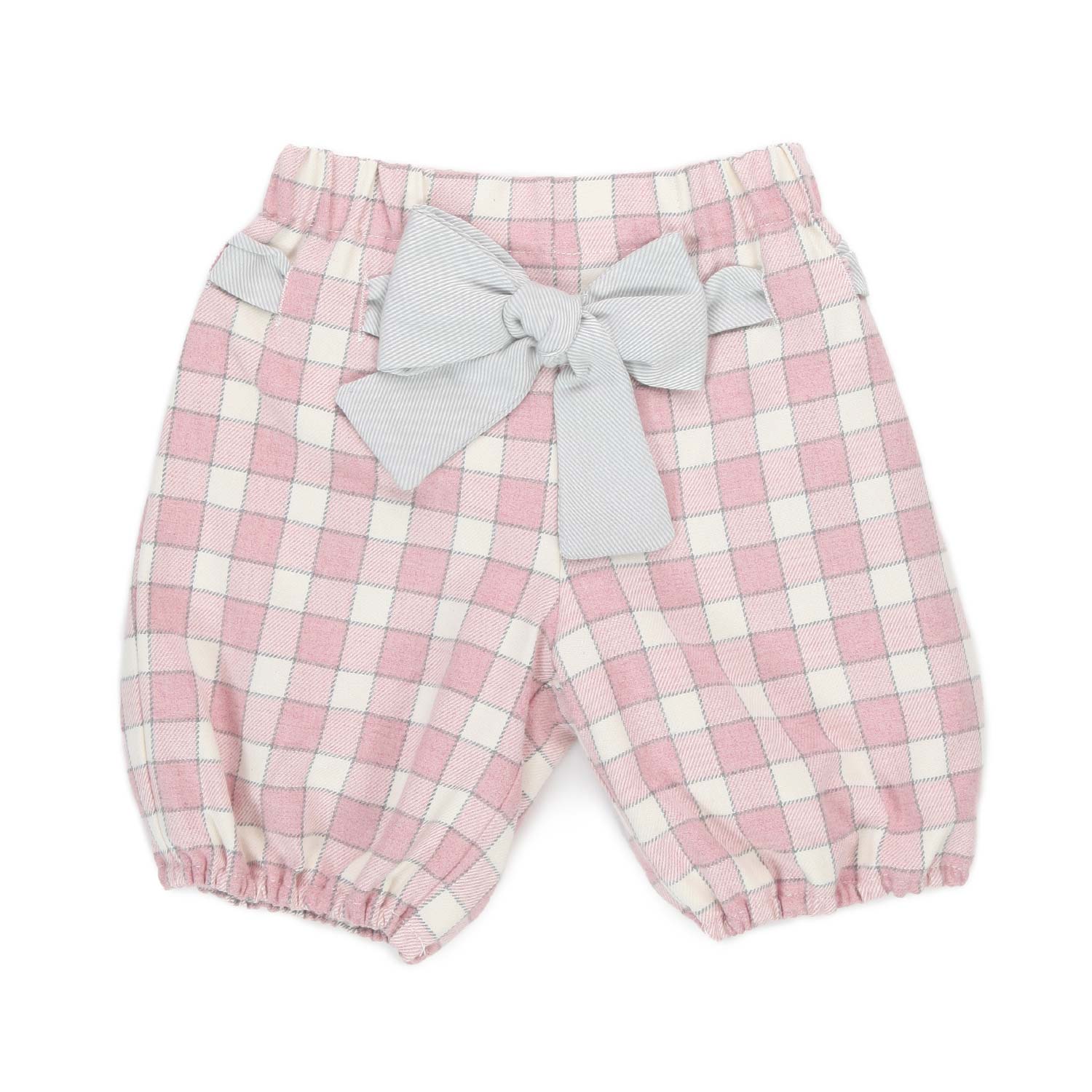 BERMUDA BIANCO E ROSA A QUADRI NEONATA - annameglio.com abbigliamento moda