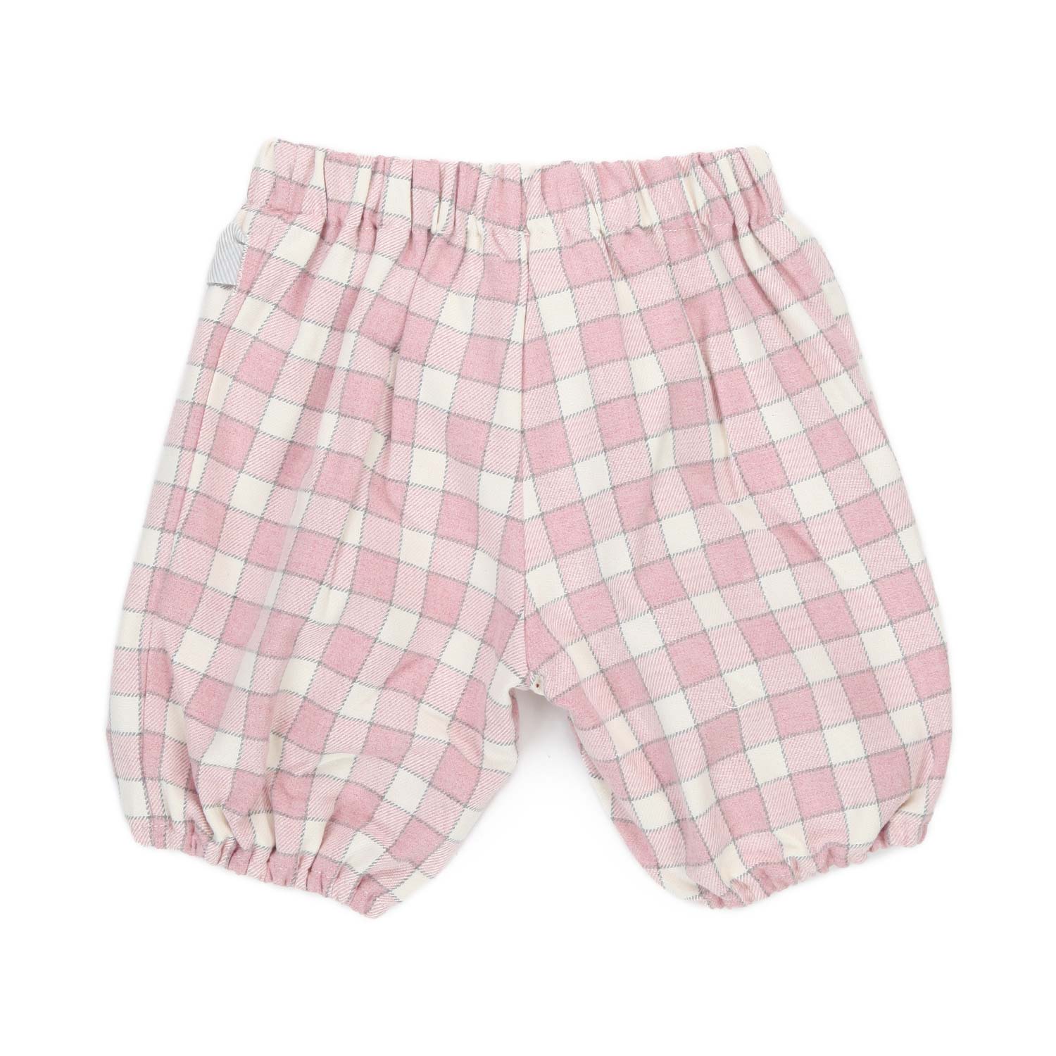 BERMUDA BIANCO E ROSA A QUADRI NEONATA - annameglio.com abbigliamento moda