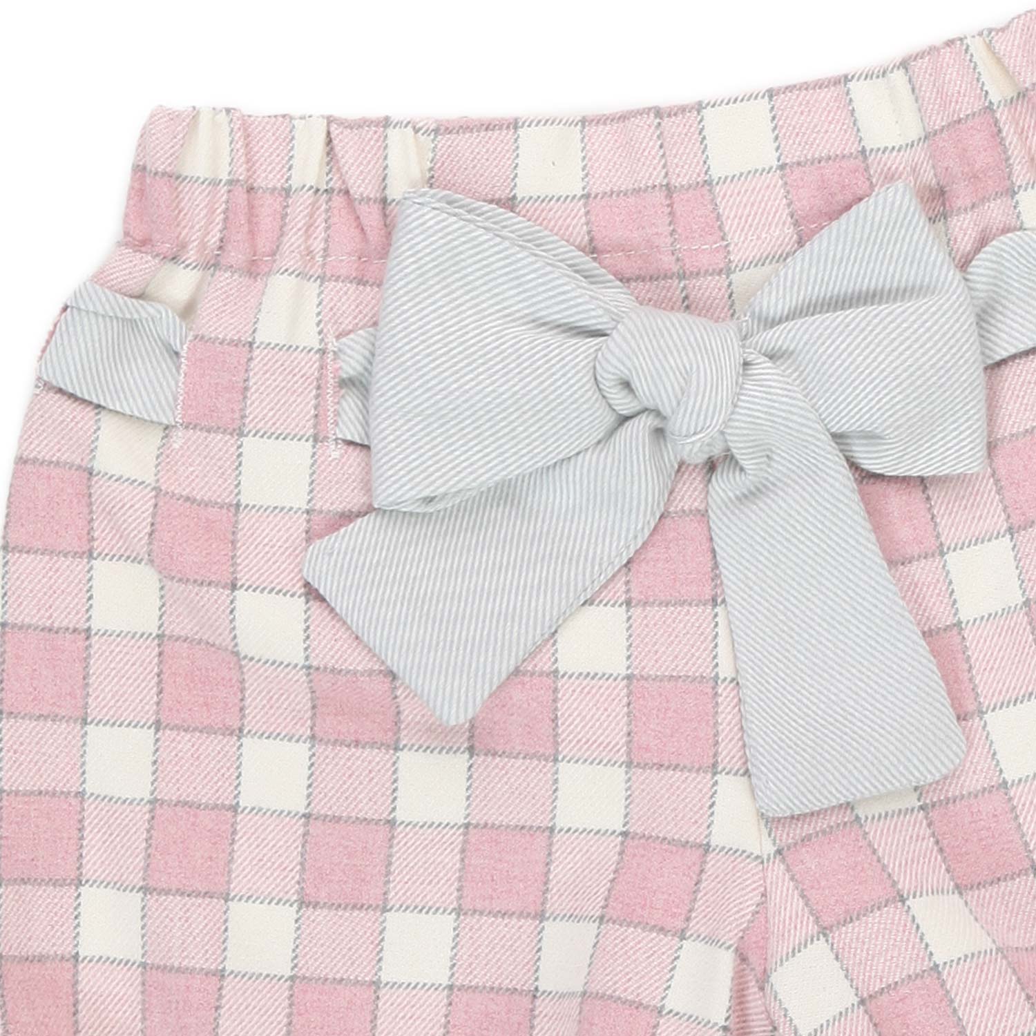 BERMUDA BIANCO E ROSA A QUADRI NEONATA - annameglio.com abbigliamento moda
