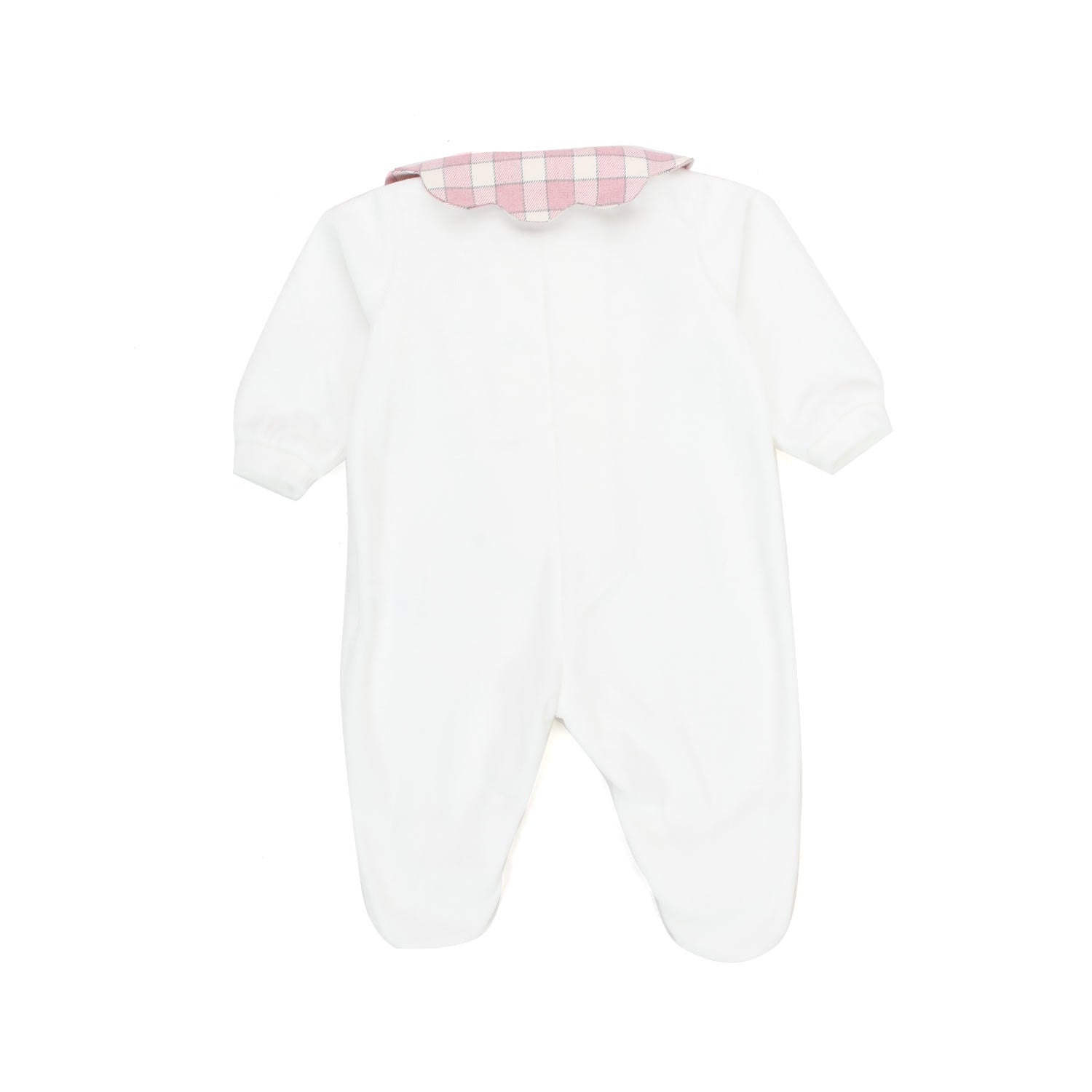 TUTINA BIANCA CON COLLETTO ROSA PER NEONATA - annameglio.com abbigliamento moda