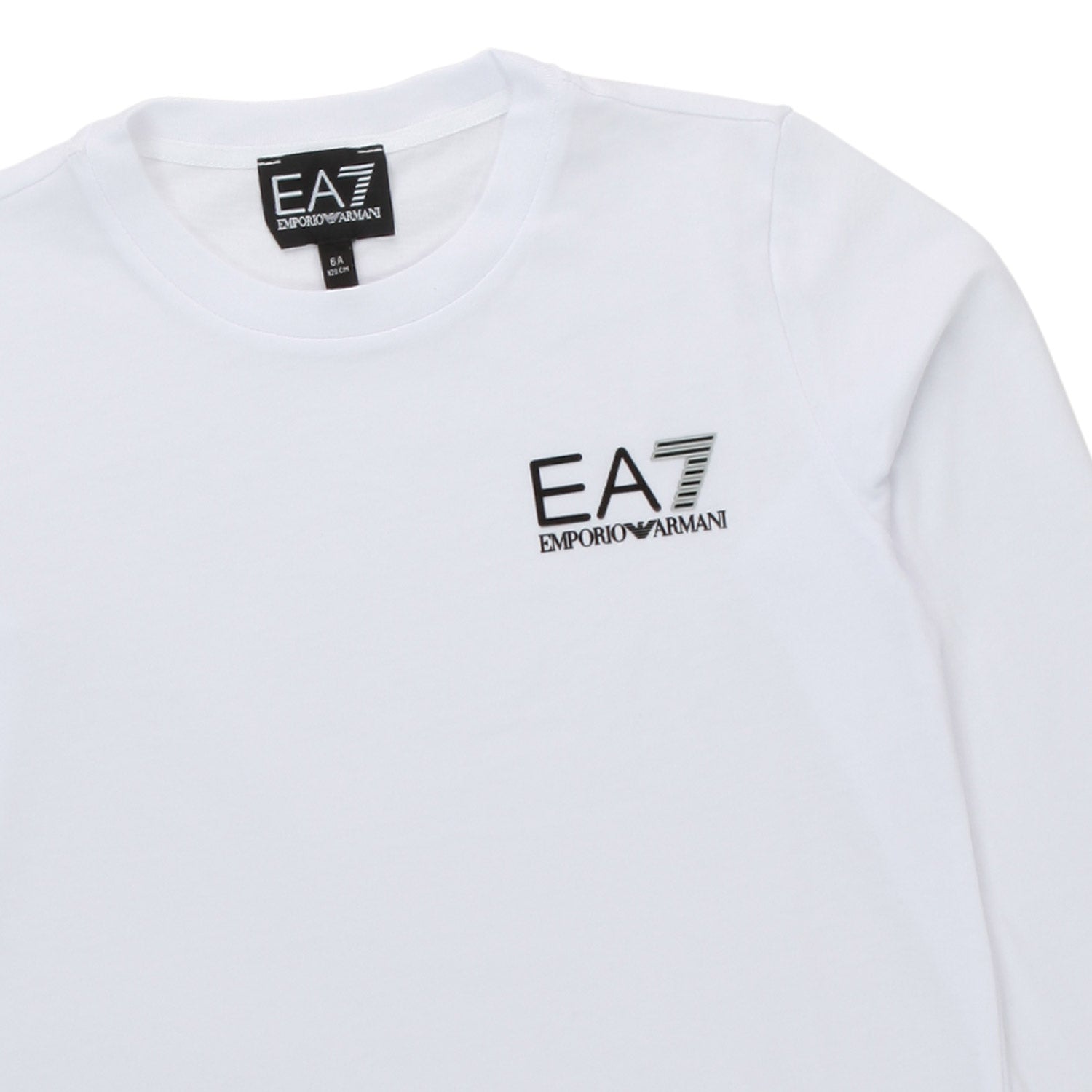 T-SHIRT MANICA LUNGA EA7 BIANCA BAMBINO E TEEN - annameglio.com abbigliamento moda