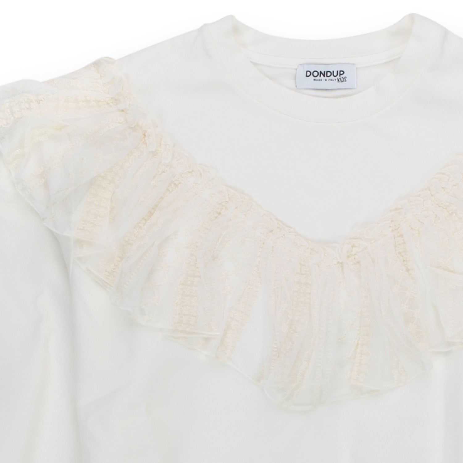 FELPA COLOR LATTE CON TULLE BAMBINA E TEEN - annameglio.com abbigliamento moda