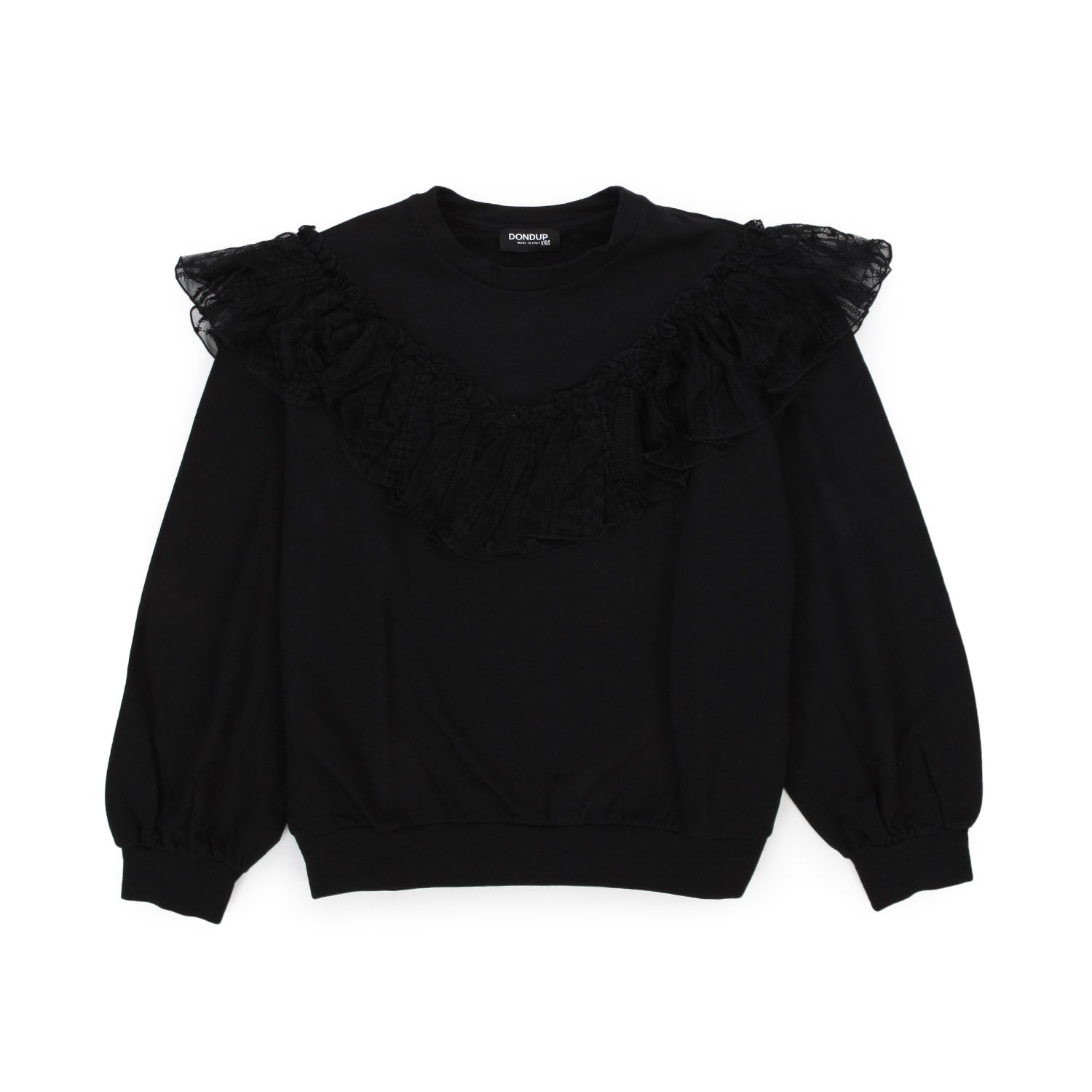 FELPA NERA CON TULLE BAMBINA E TEEN - annameglio.com abbigliamento moda