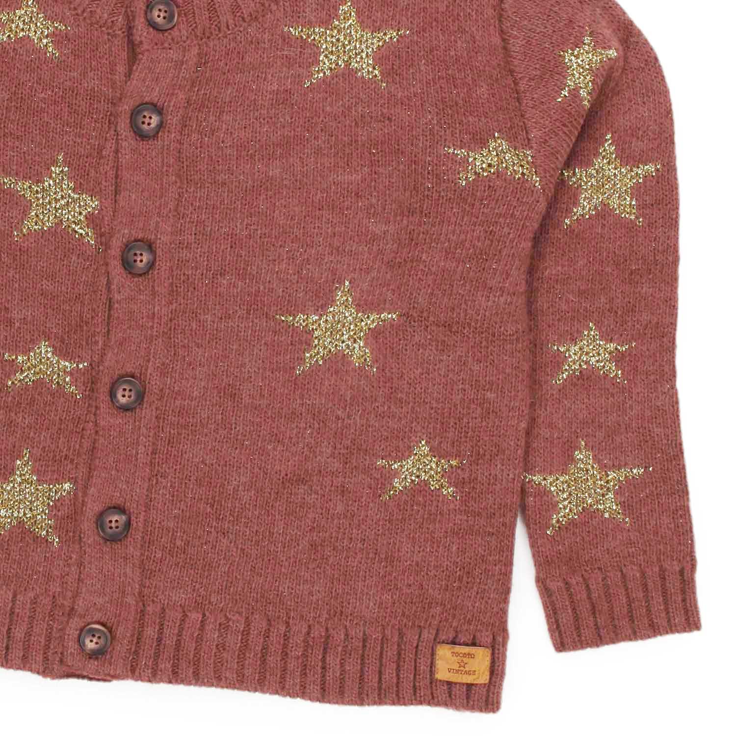CARDIGAN ROSA CON STELLE LUREX BAMBINA E TEEN - annameglio.com abbigliamento moda