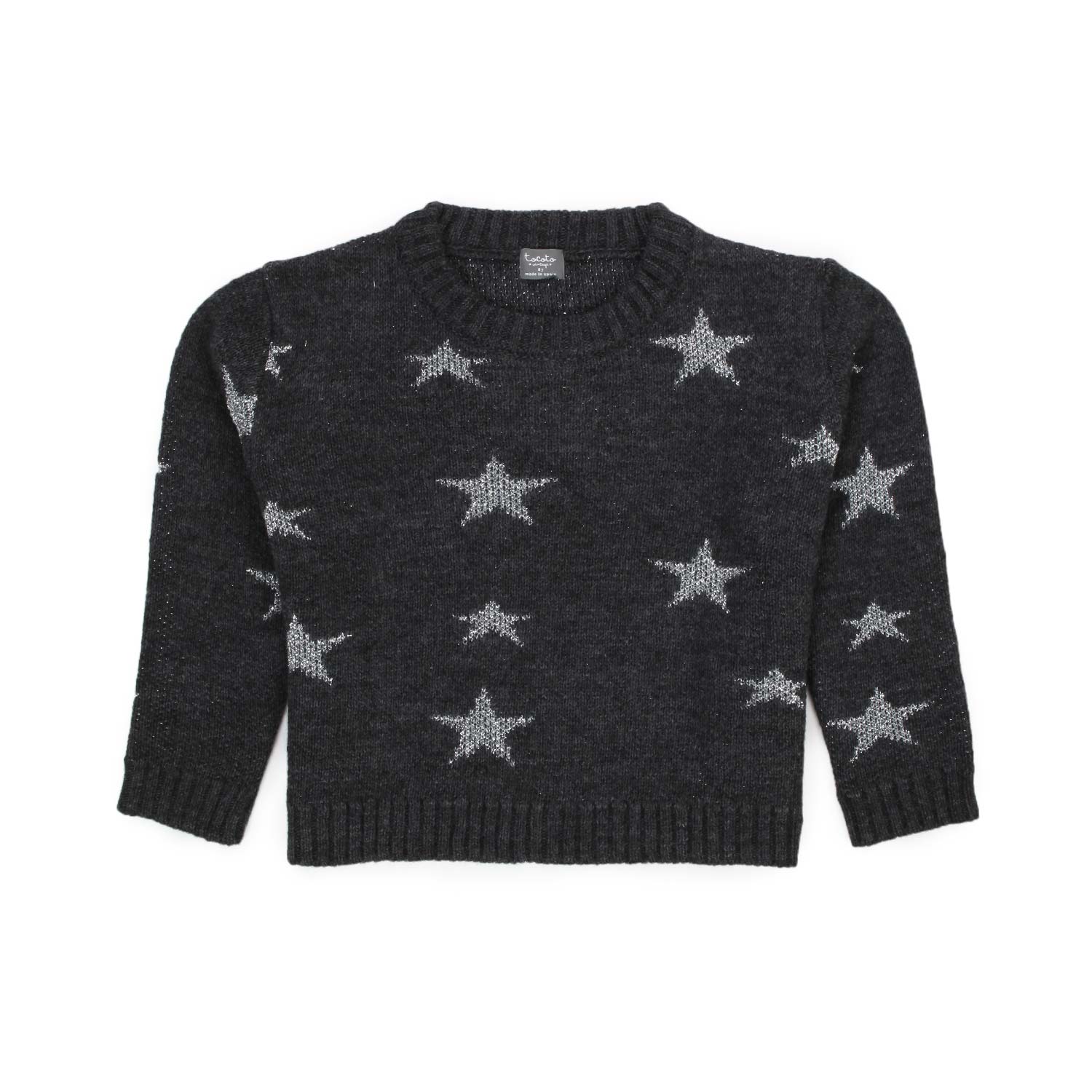 PULLOVER ANTRACITE CON STELLE LUREX BAMBINA E TEEN - annameglio.com abbigliamento moda