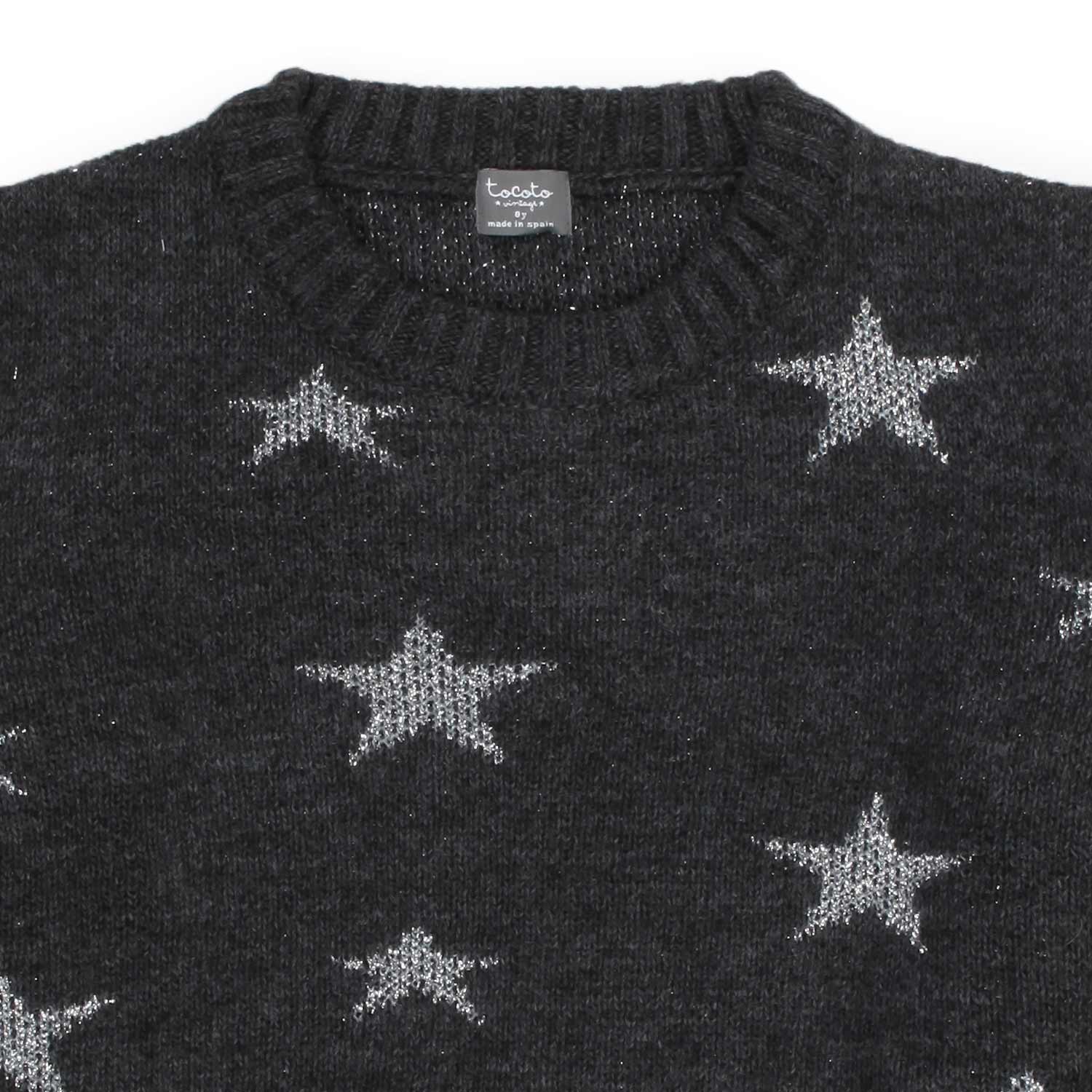 PULLOVER ANTRACITE CON STELLE LUREX BAMBINA E TEEN - annameglio.com abbigliamento moda