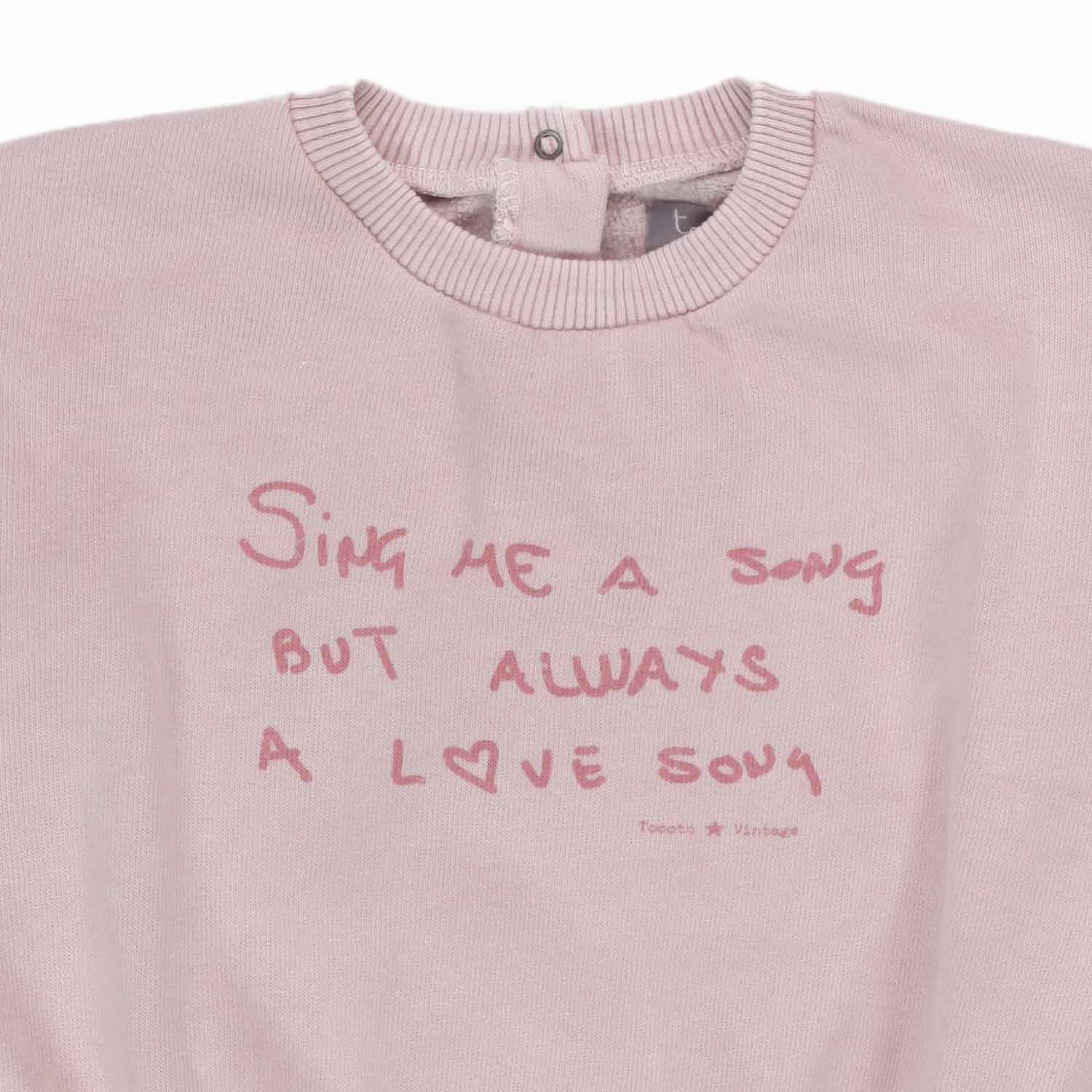 FELPA LOVE ROSA PALLIDO BAMBINA BABY - annameglio.com abbigliamento moda