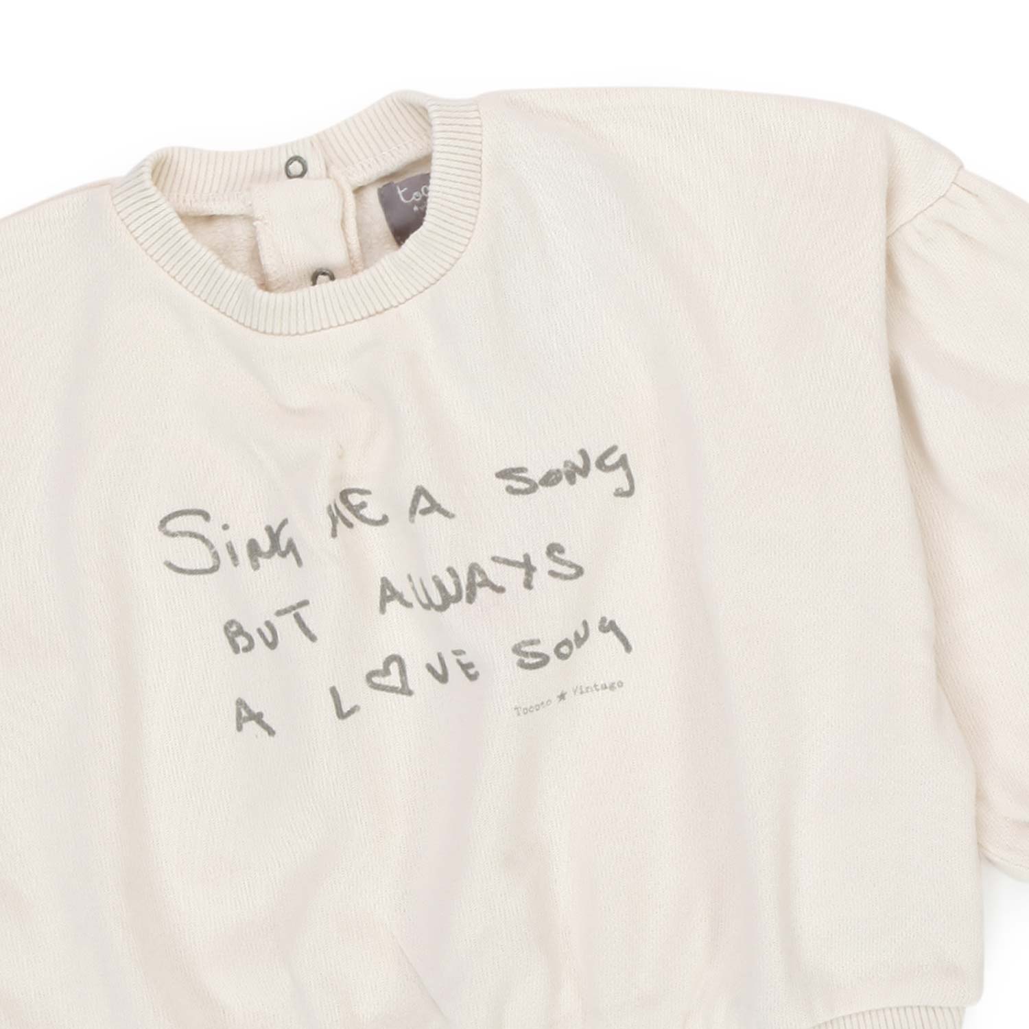 FELPA LOVE BIANCO PANNA BAMBINA BABY - annameglio.com abbigliamento moda