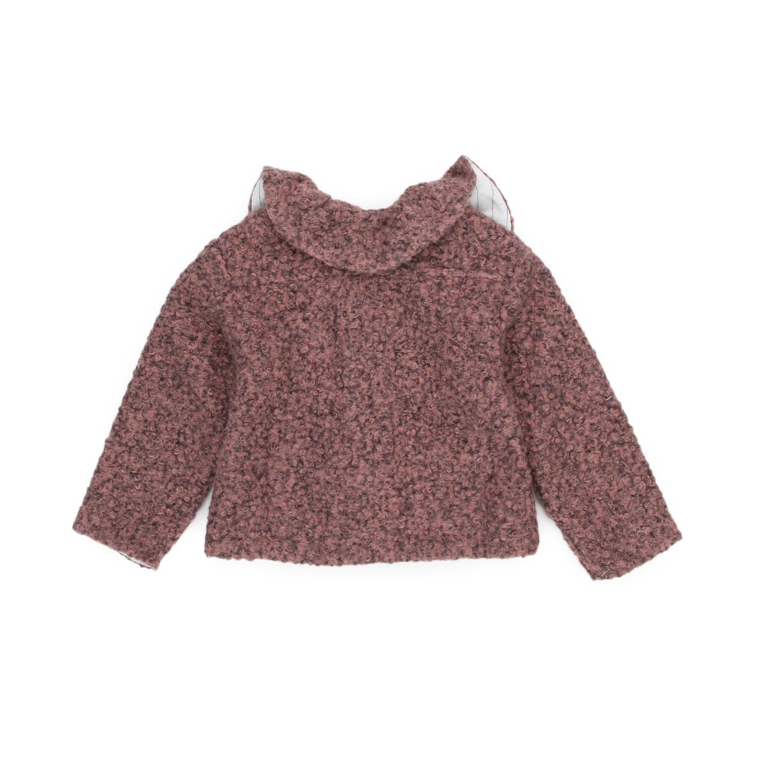 CAPPOTTINO BOUCLE ROSA ANTICO BAMBINA BABY - annameglio.com abbigliamento moda