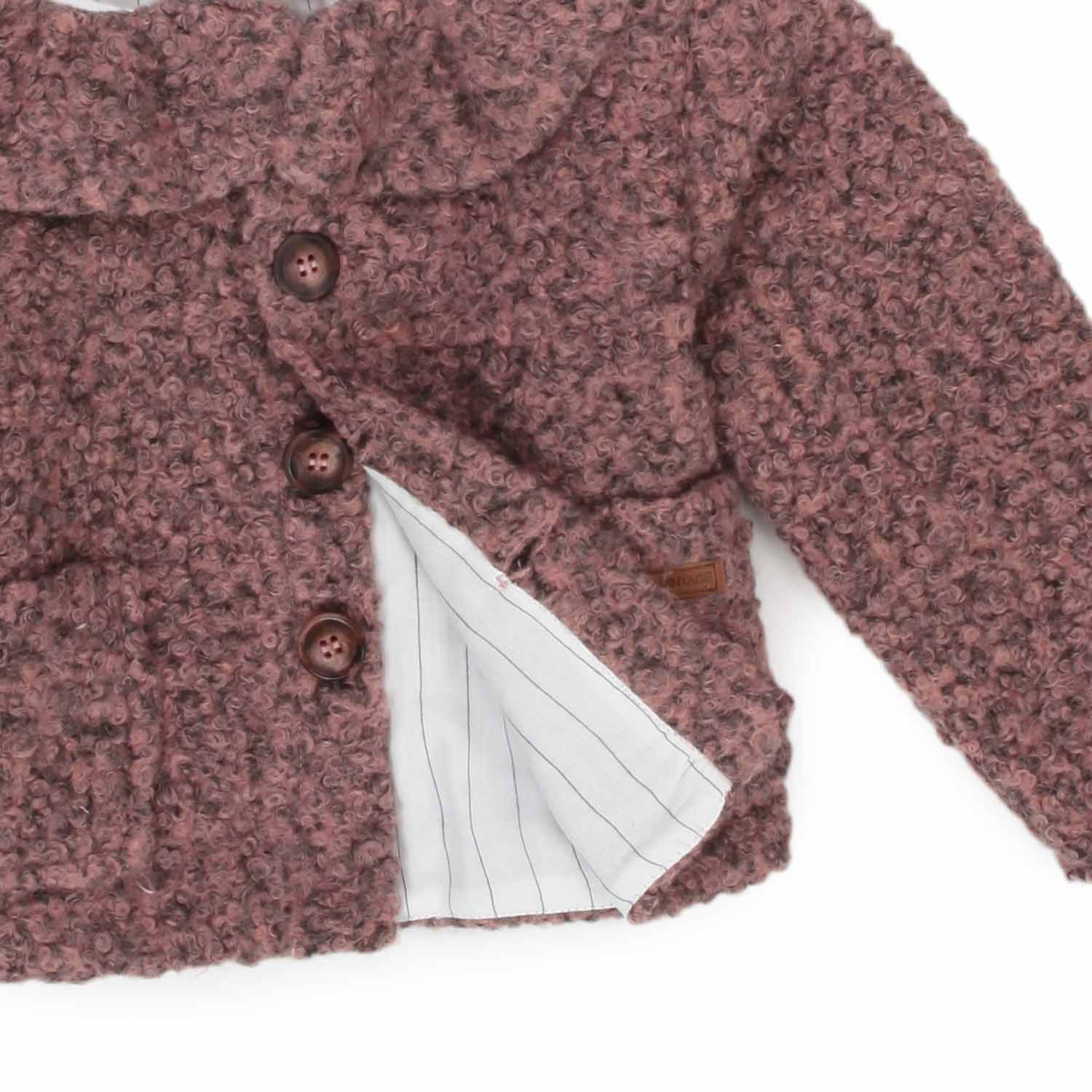 CAPPOTTINO BOUCLE ROSA ANTICO BAMBINA BABY - annameglio.com abbigliamento moda