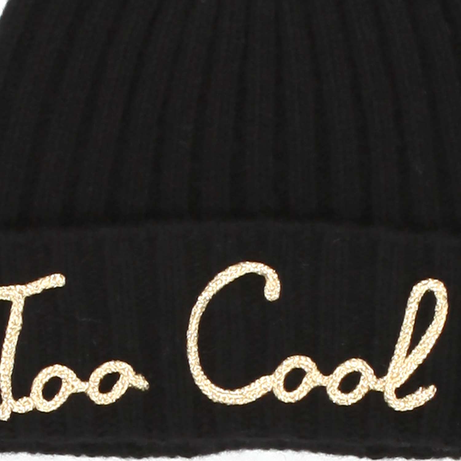 CAPPELLO DI LANA NERO E ORO BAMBINA E TEENAGER - annameglio.com abbigliamento moda