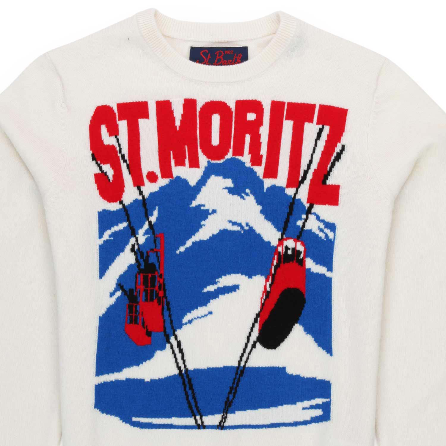 MAGLIONE ST. MORITZ BIANCO BAMBINO E TEENAGER - annameglio.com abbigliamento moda