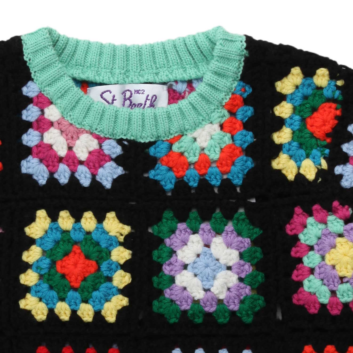 MAGLIONE NERO E MULTICOLOR BAMBINA E TEENAGER - annameglio.com abbigliamento moda