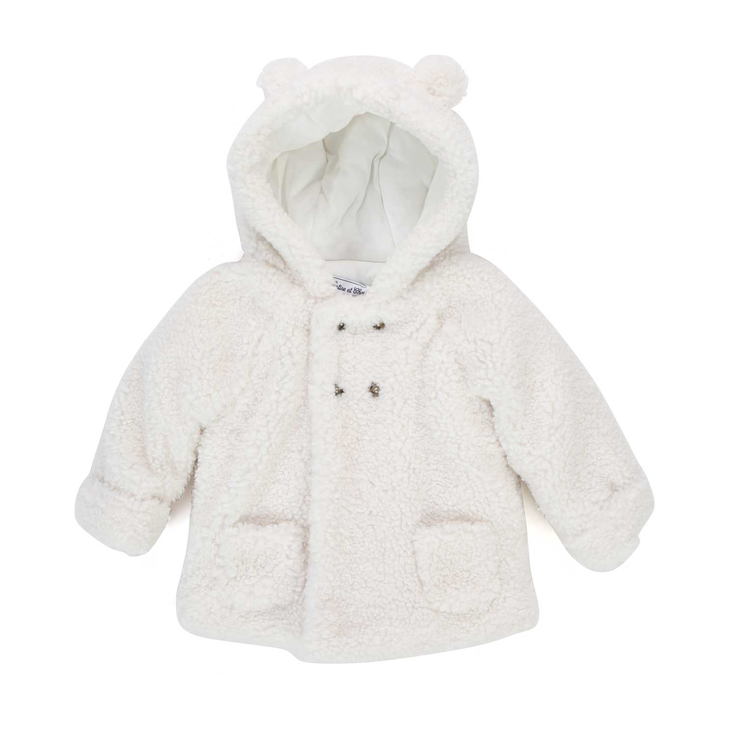 CAPPOTTINO BABY BIANCO IN ECO-SHEARLING - annameglio.com abbigliamento moda