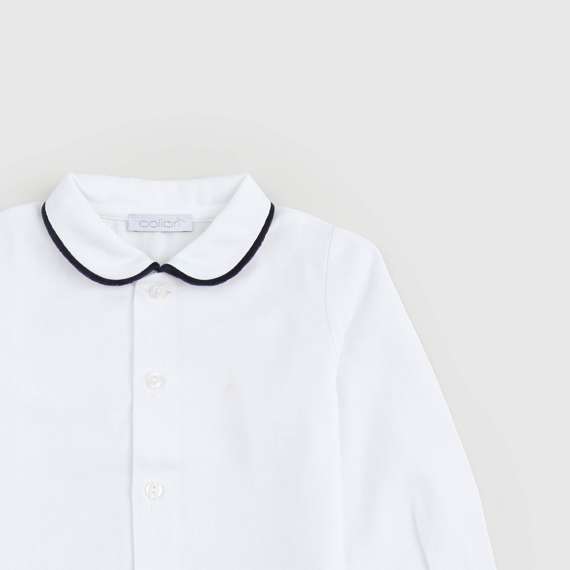 CAMICIA BIANCA IN COTONE NEONATO - annameglio.com abbigliamento moda