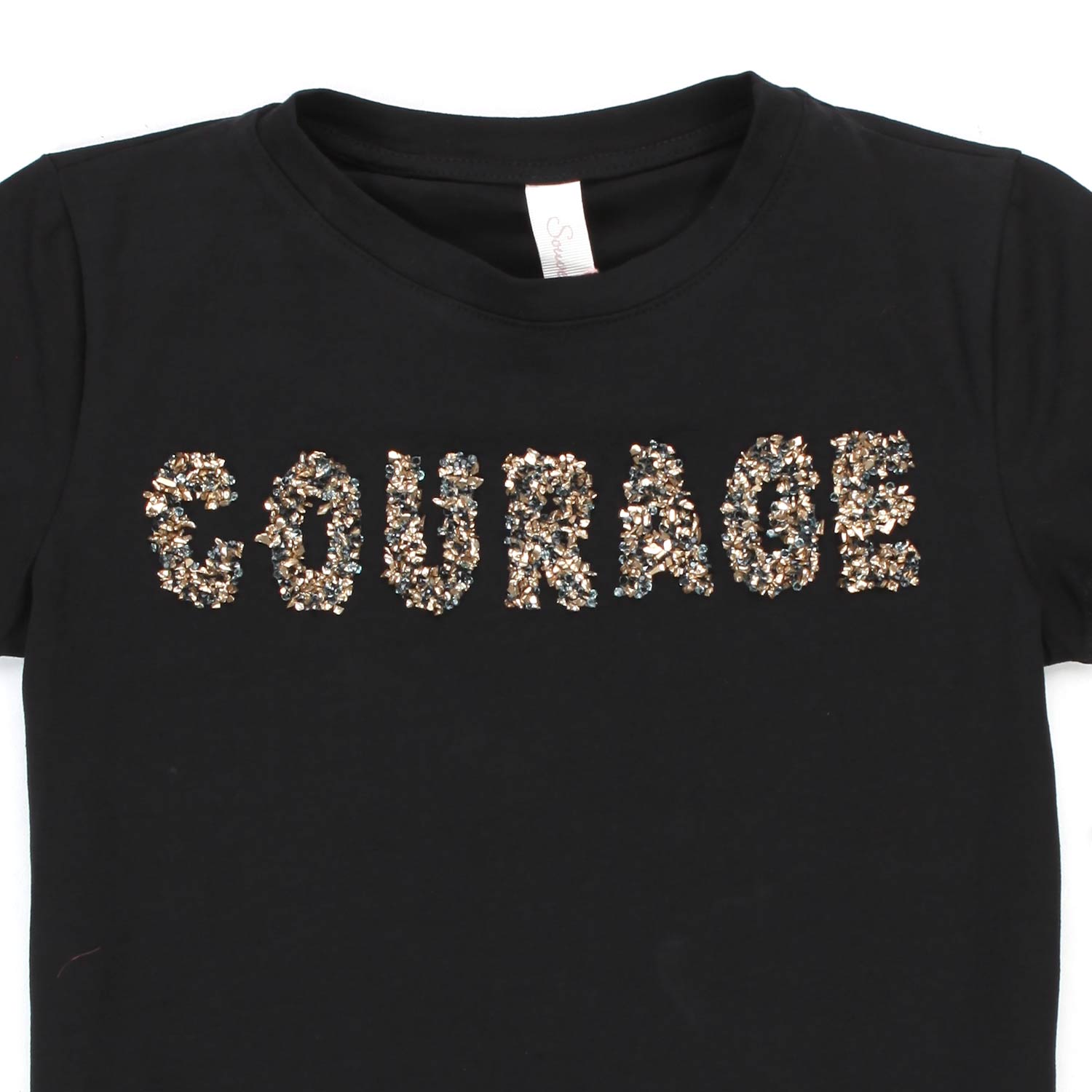 T-SHIRT NERA PAILLETTES TEENAGER - annameglio.com abbigliamento moda