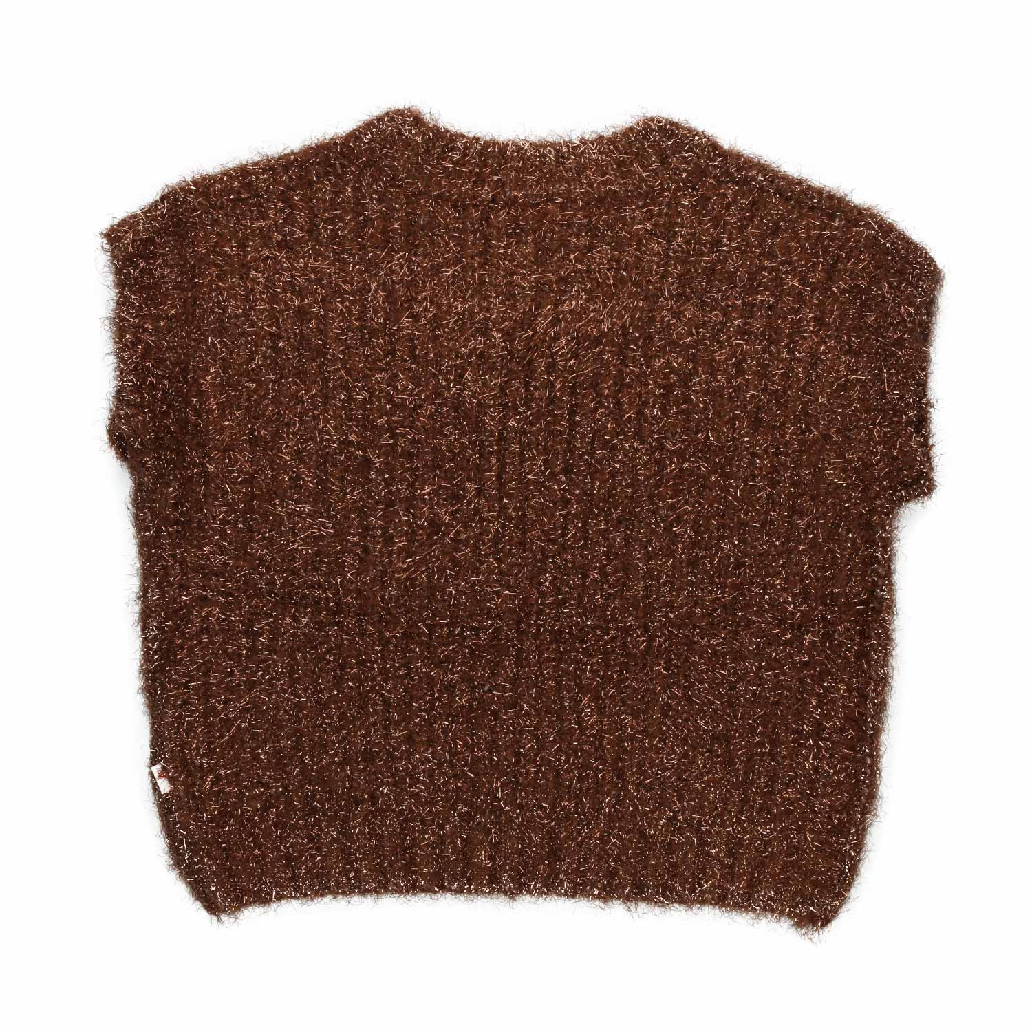 PULLOVER GILET MARRONE LAMINATO BAMBINA E TEEN - annameglio.com abbigliamento moda