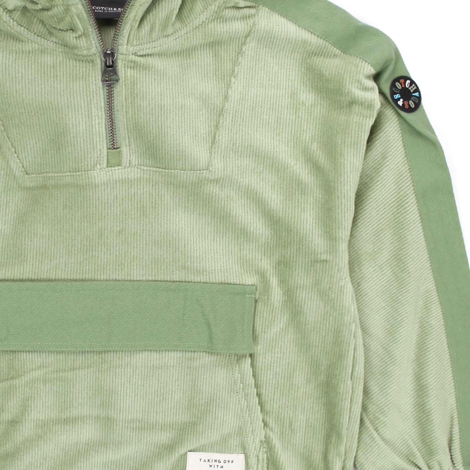 FELPA HOODIE CORDUROY VERDE ACQUA BAMBINO E TEEN - annameglio.com abbigliamento moda