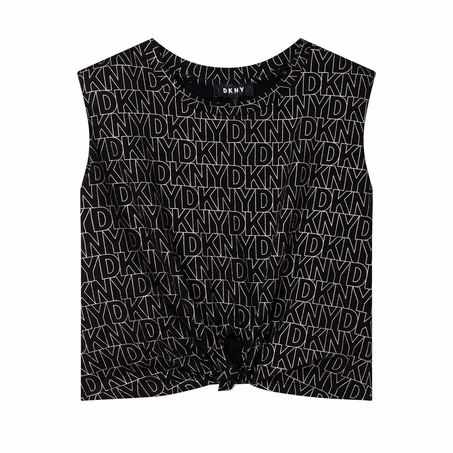 TOP NERO E ORO CON LOGO GIRL - annameglio.com abbigliamento moda