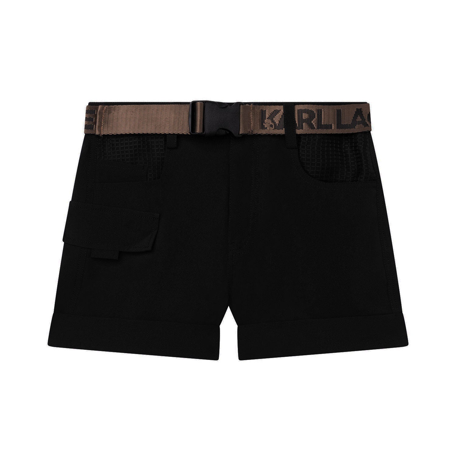 SHORTS NERI CON CINTA ORO BAMBINA E TEEN - annameglio.com abbigliamento moda