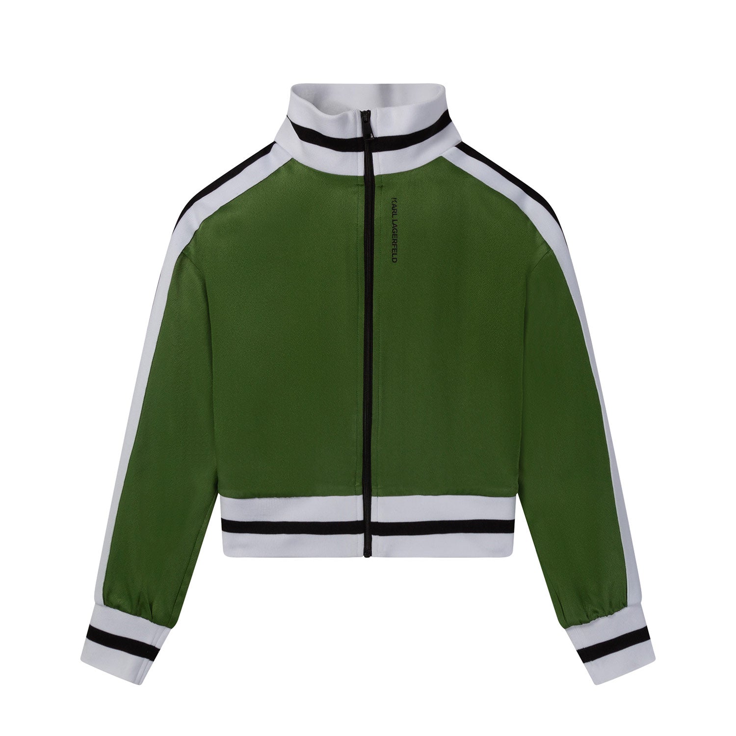 FELPA VERDE E BIANCA CON ZIP BAMBINA E TEEN - annameglio.com abbigliamento moda