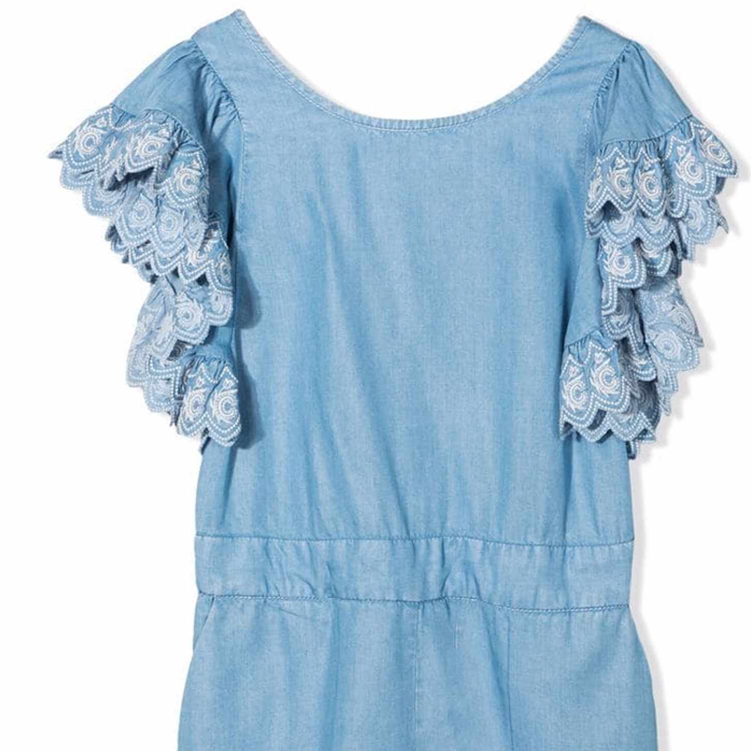 TUTA CHAMBRAY AZZURRA BAMBINA E TEEN - annameglio.com abbigliamento moda