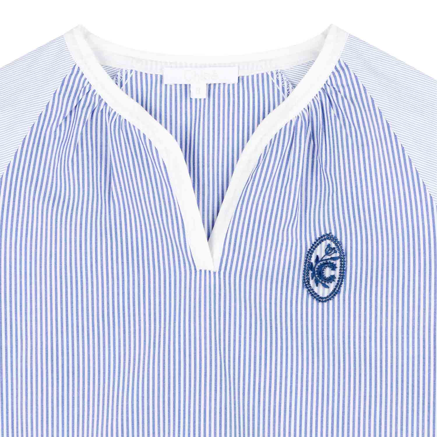 BLUSA AZZURRA A RIGHE BAMBINA E TEEN - annameglio.com abbigliamento moda